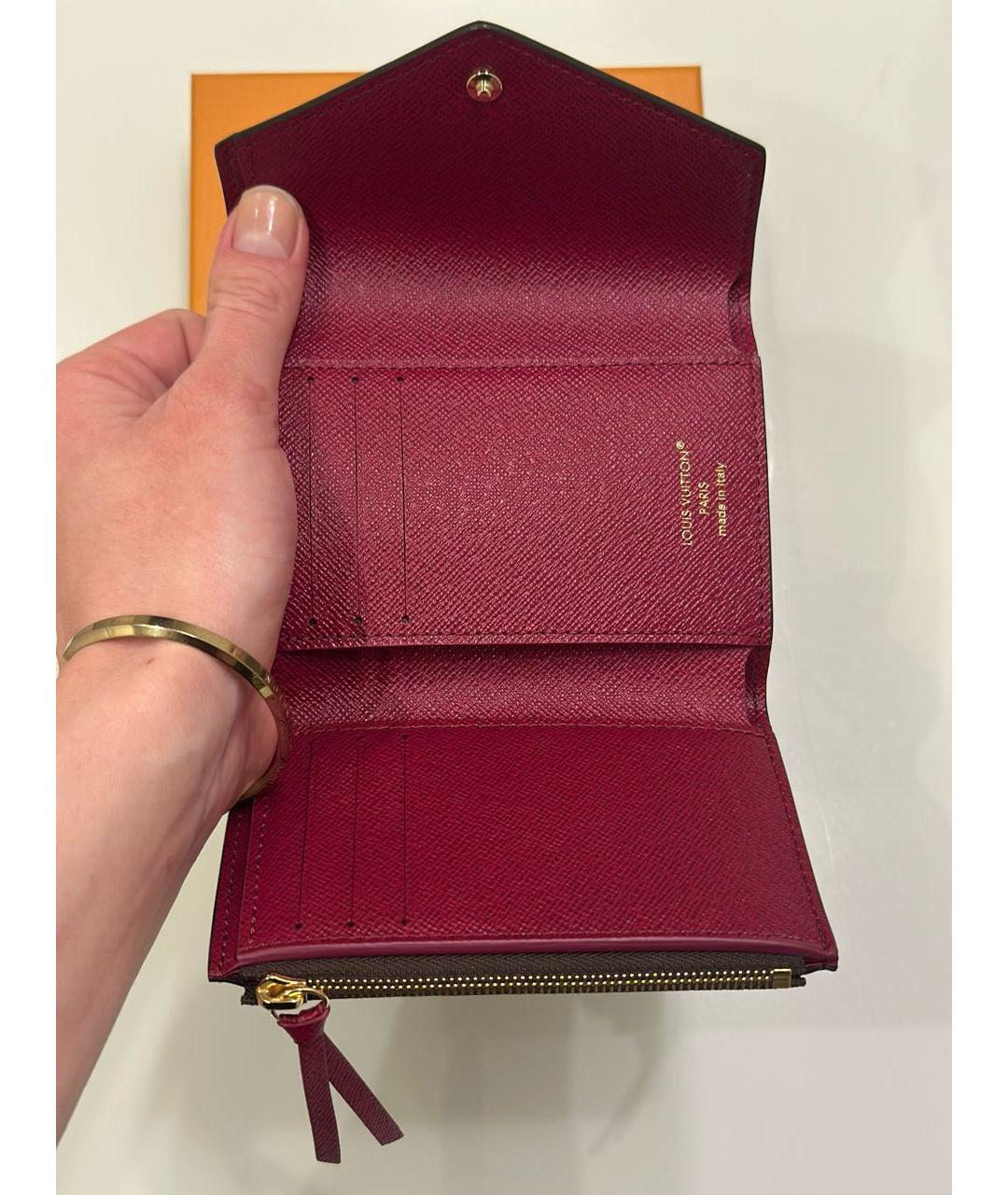 LOUIS VUITTON Бежевый кожаный кошелек, фото 3