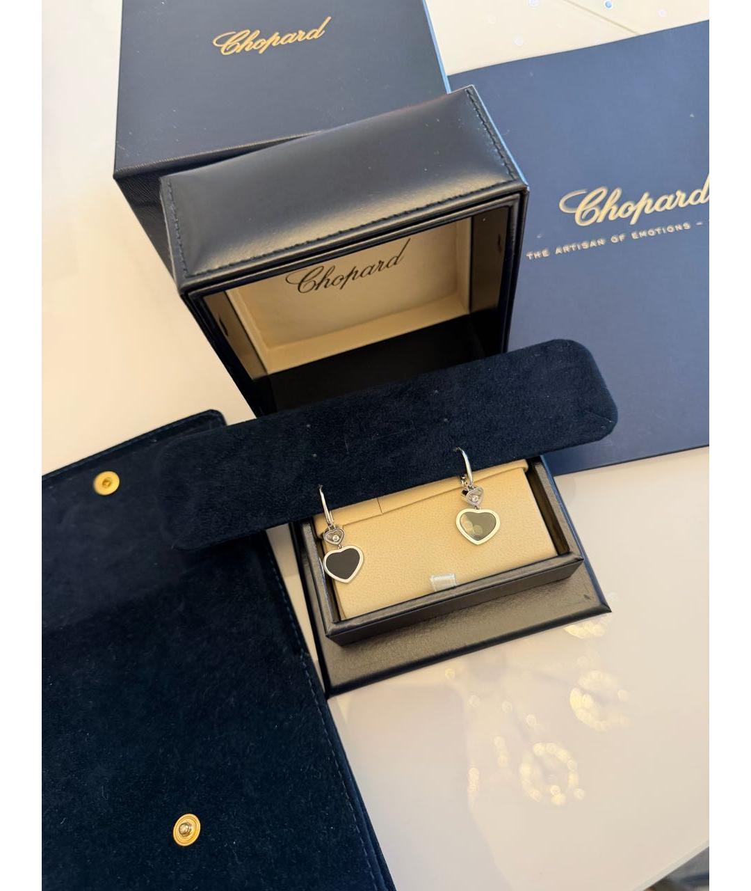 CHOPARD Черные серьги из белого золота, фото 3