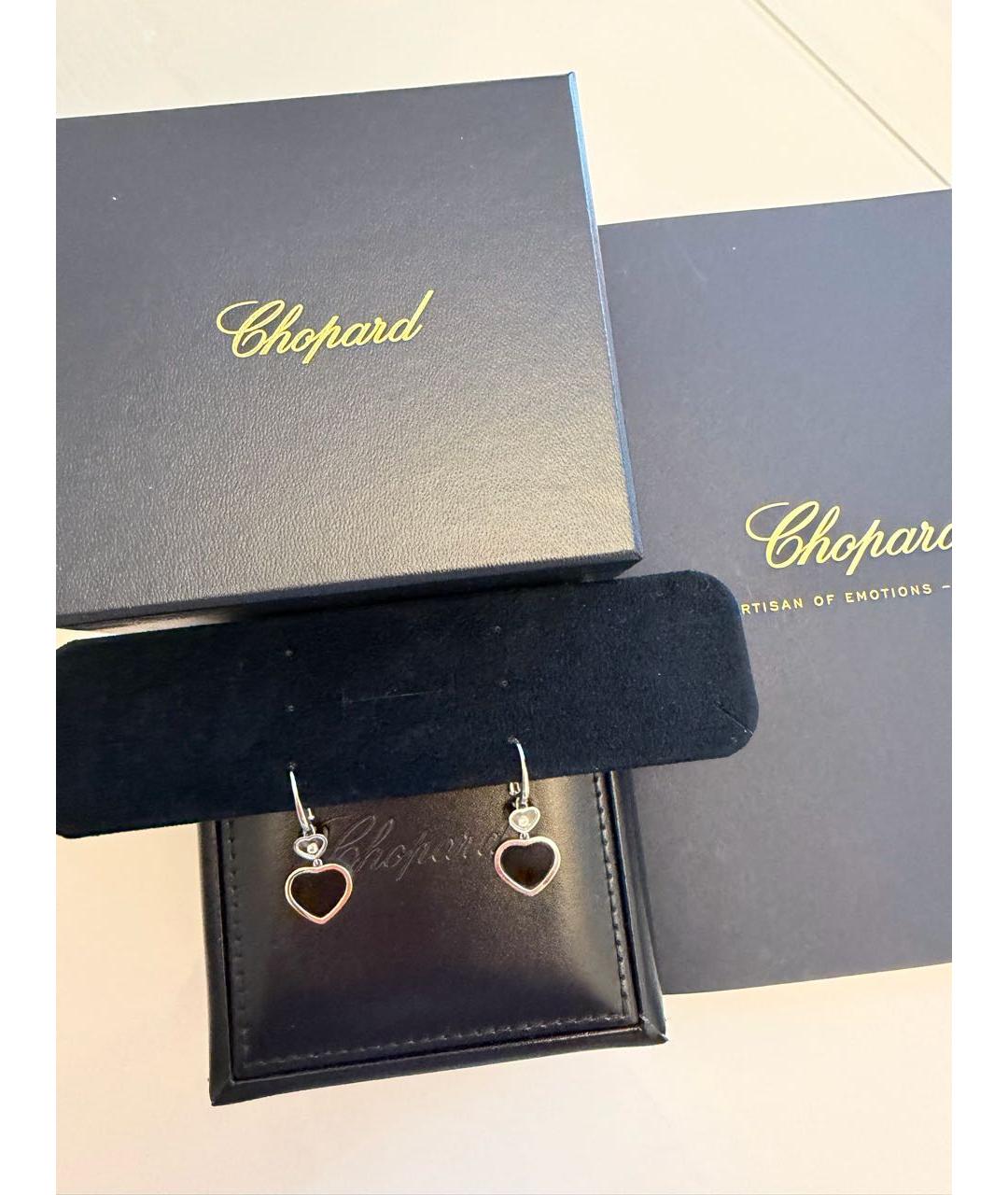 CHOPARD Черные серьги из белого золота, фото 2