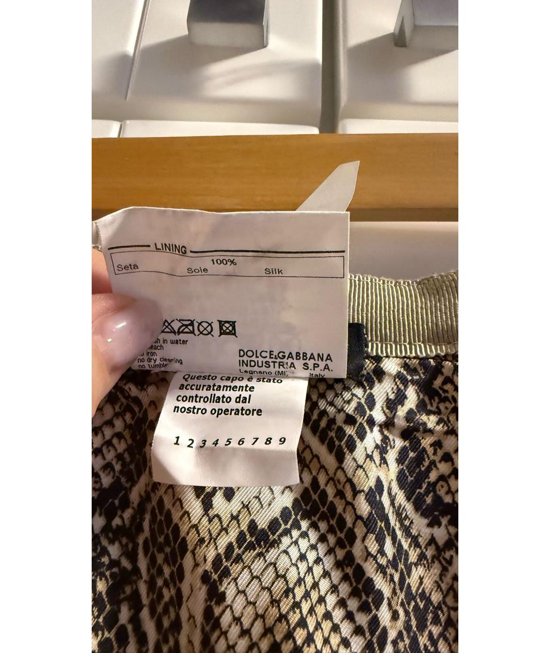 DOLCE&GABBANA Коричневая кожаная юбка миди, фото 8