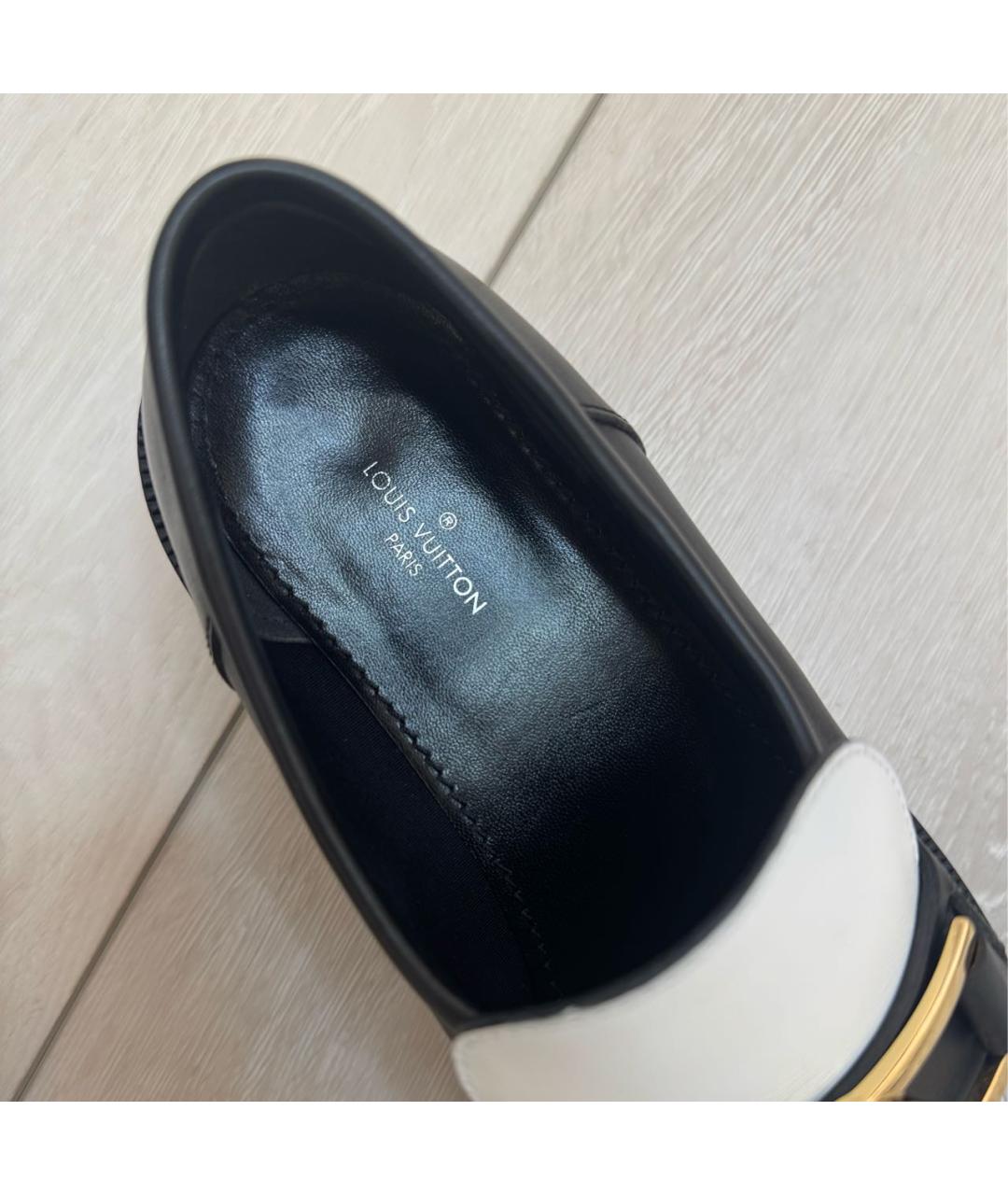 LOUIS VUITTON Черные кожаные лоферы, фото 3
