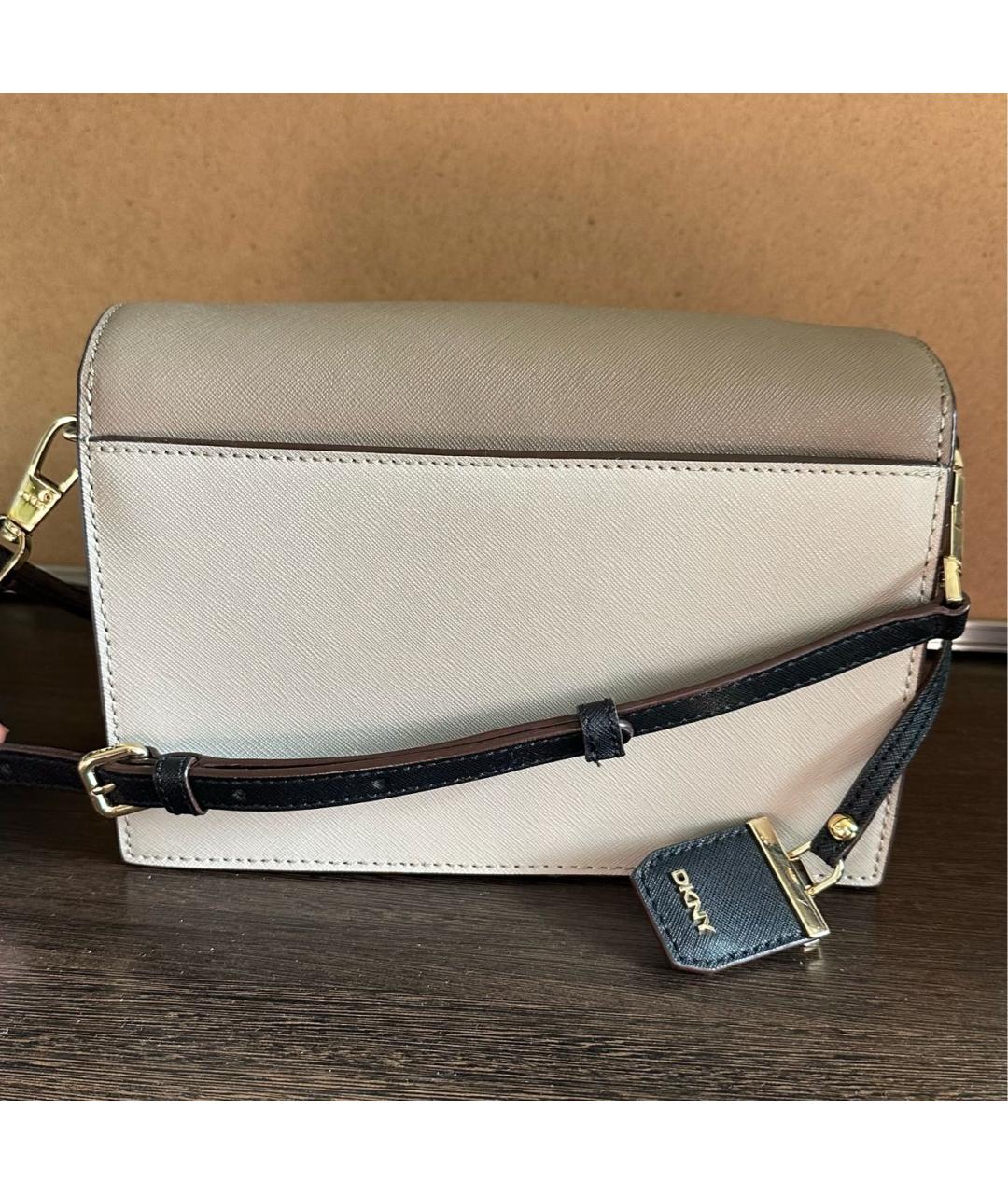 DKNY Бежевая сумка через плечо из искусственной кожи, фото 2