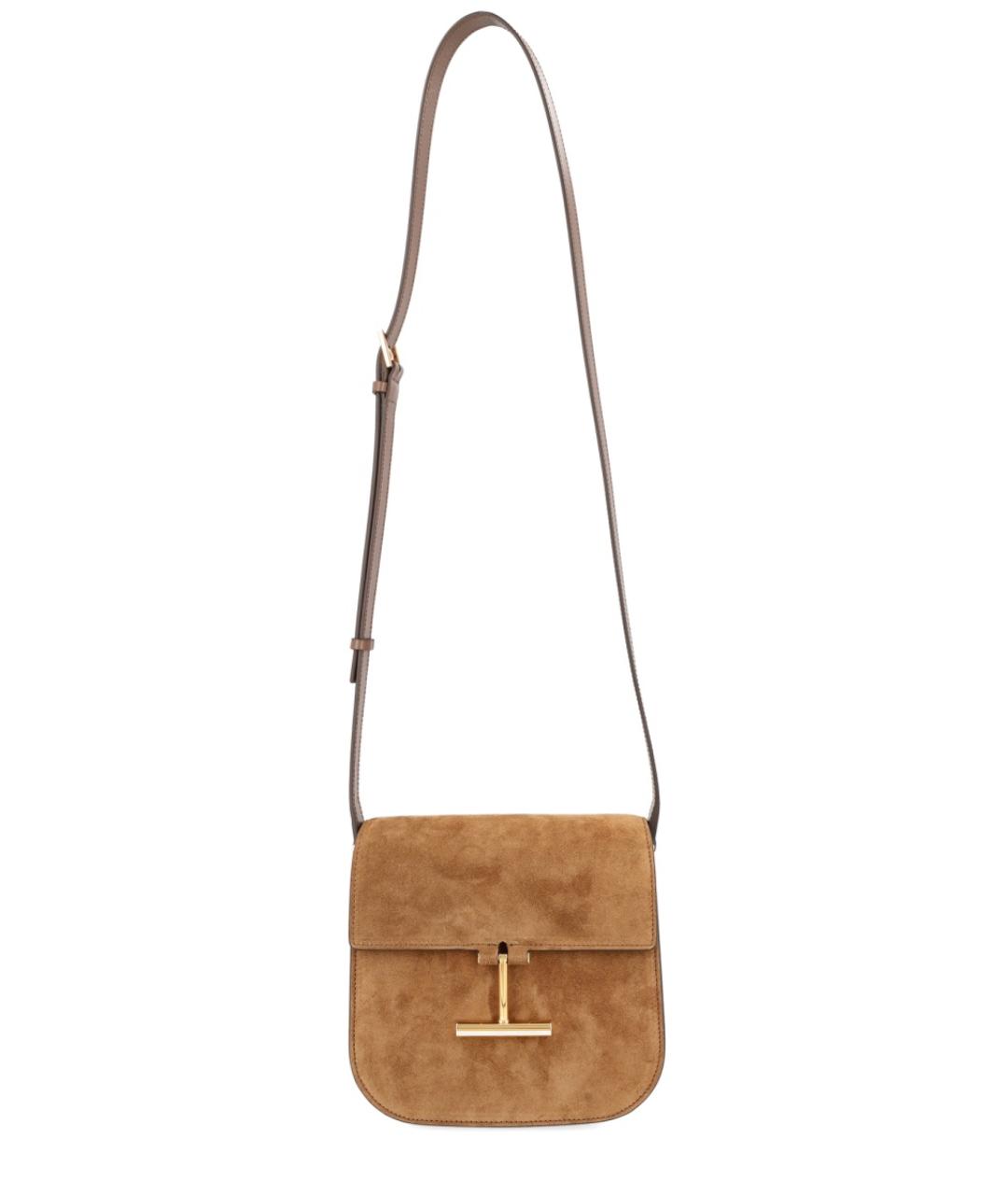 TOM FORD Бежевая замшевая сумка через плечо, фото 1