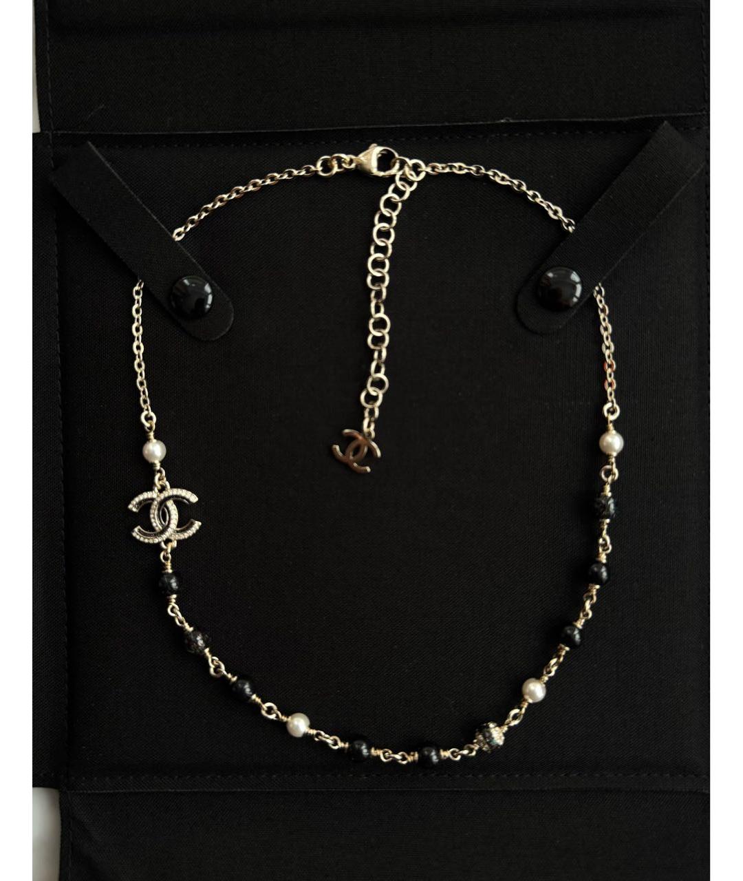 CHANEL Черное металлическое колье, фото 2