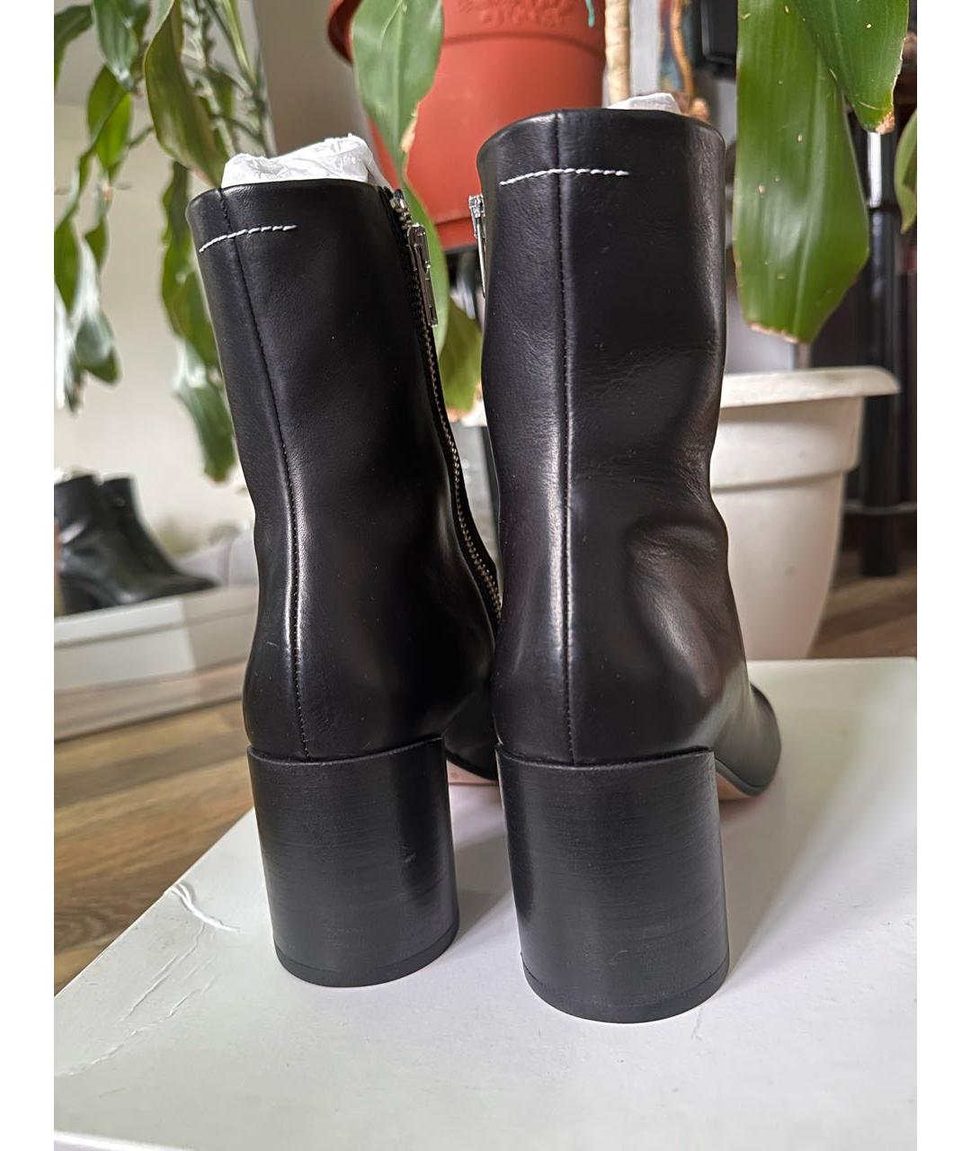MM6 MAISON MARGIELA Черные кожаные ботильоны, фото 4