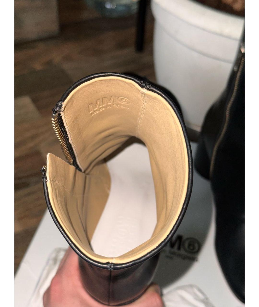 MM6 MAISON MARGIELA Черные кожаные ботильоны, фото 3