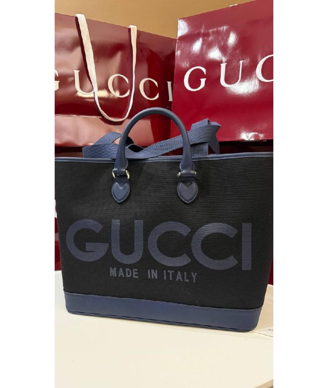 GUCCI Черная сумка тоут, фото 2