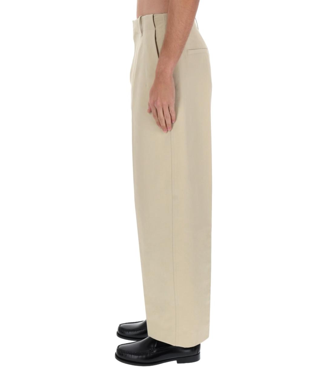 JACQUEMUS Бежевые хлопковые повседневные брюки, фото 4