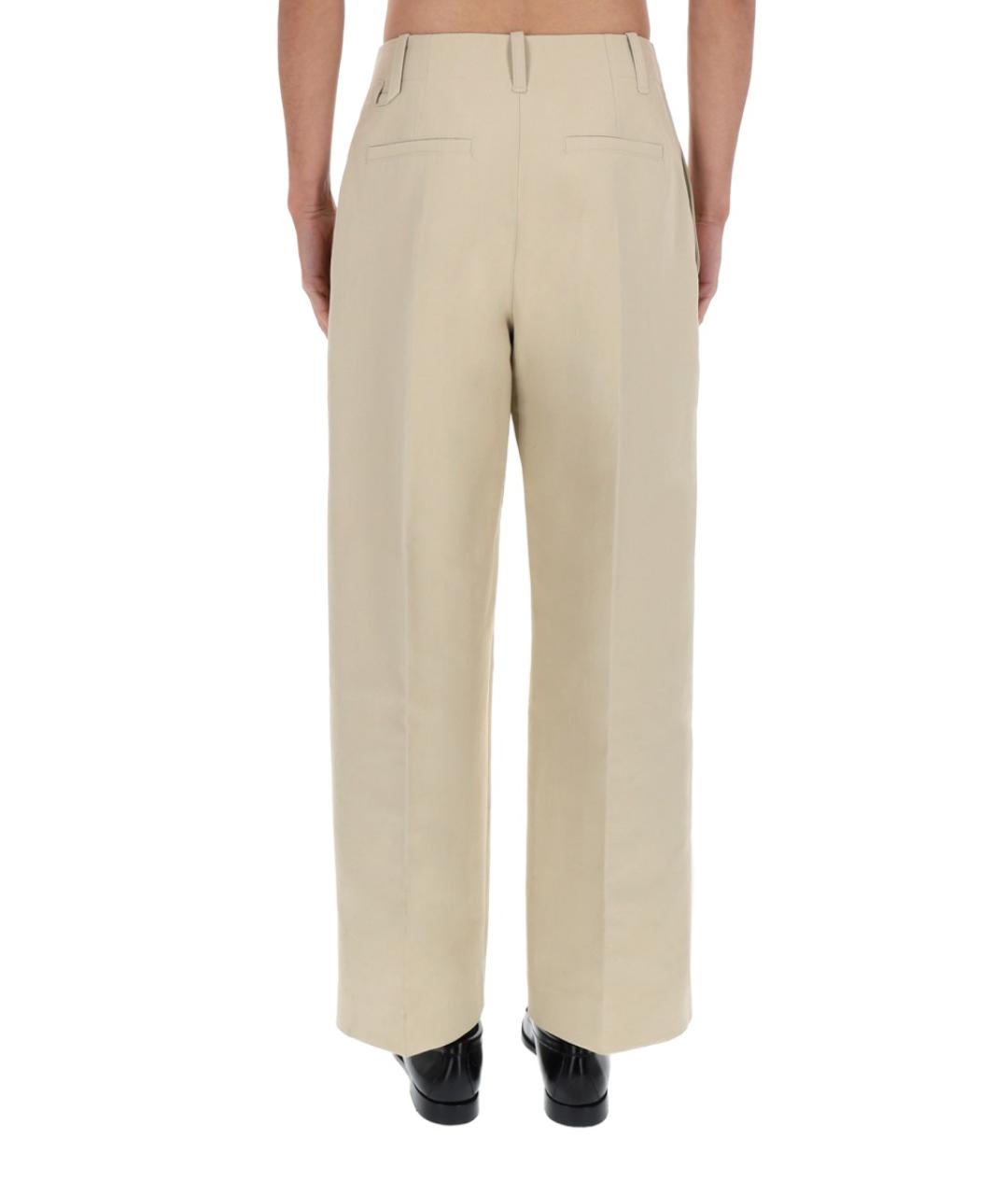 JACQUEMUS Бежевые хлопковые повседневные брюки, фото 3