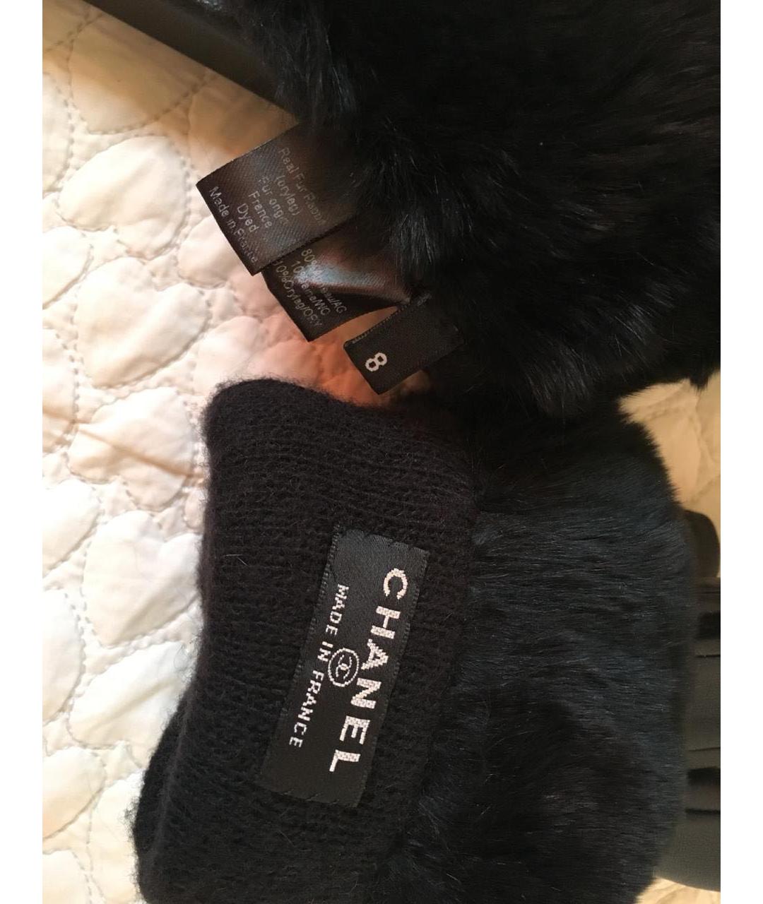 CHANEL Черные кожаные перчатки, фото 4