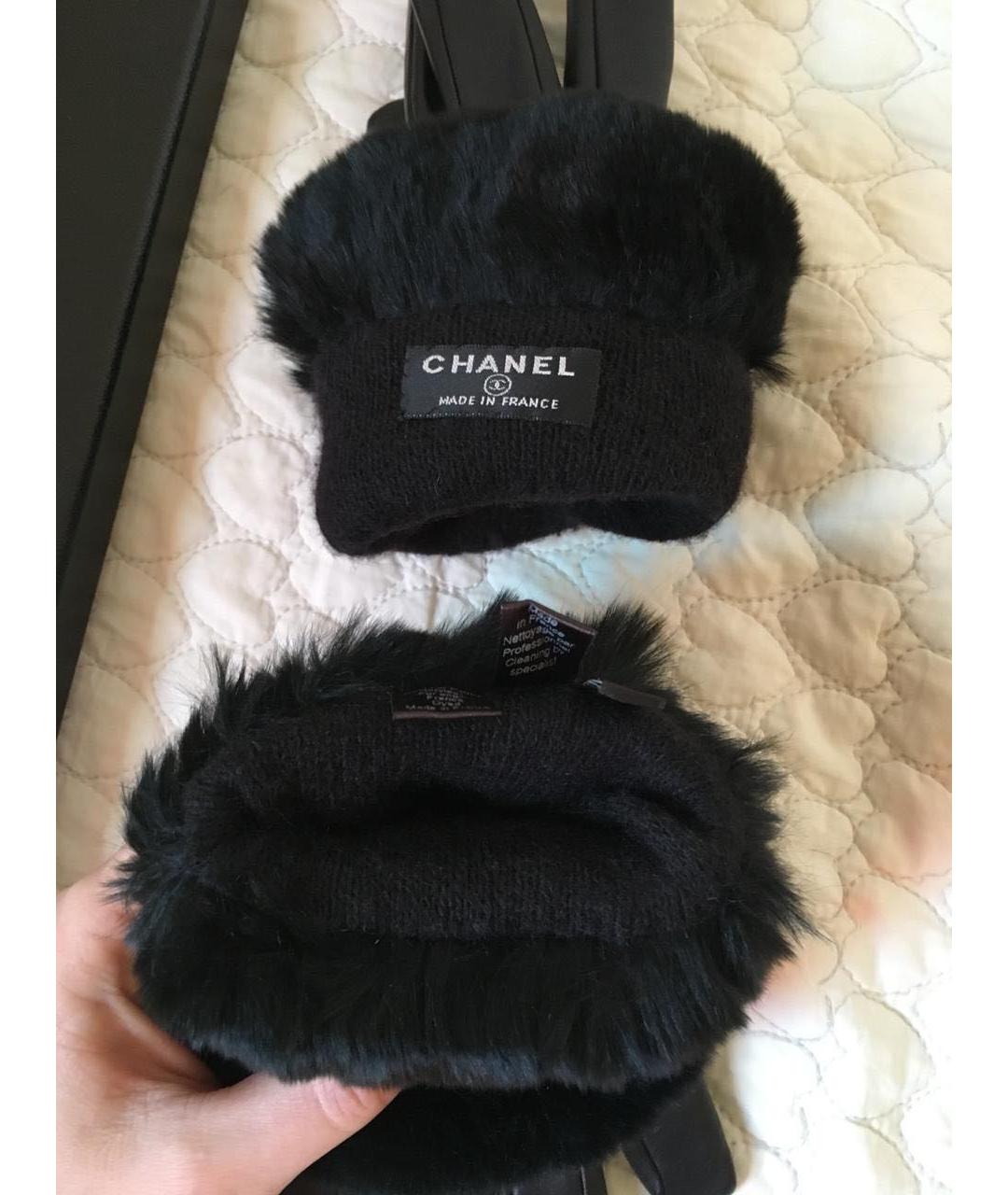CHANEL Черные кожаные перчатки, фото 3