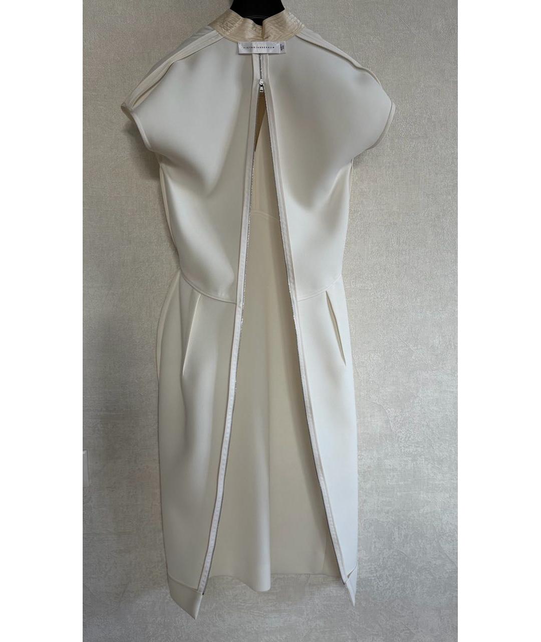 VICTORIA BECKHAM Бежевое коктейльное платье, фото 5