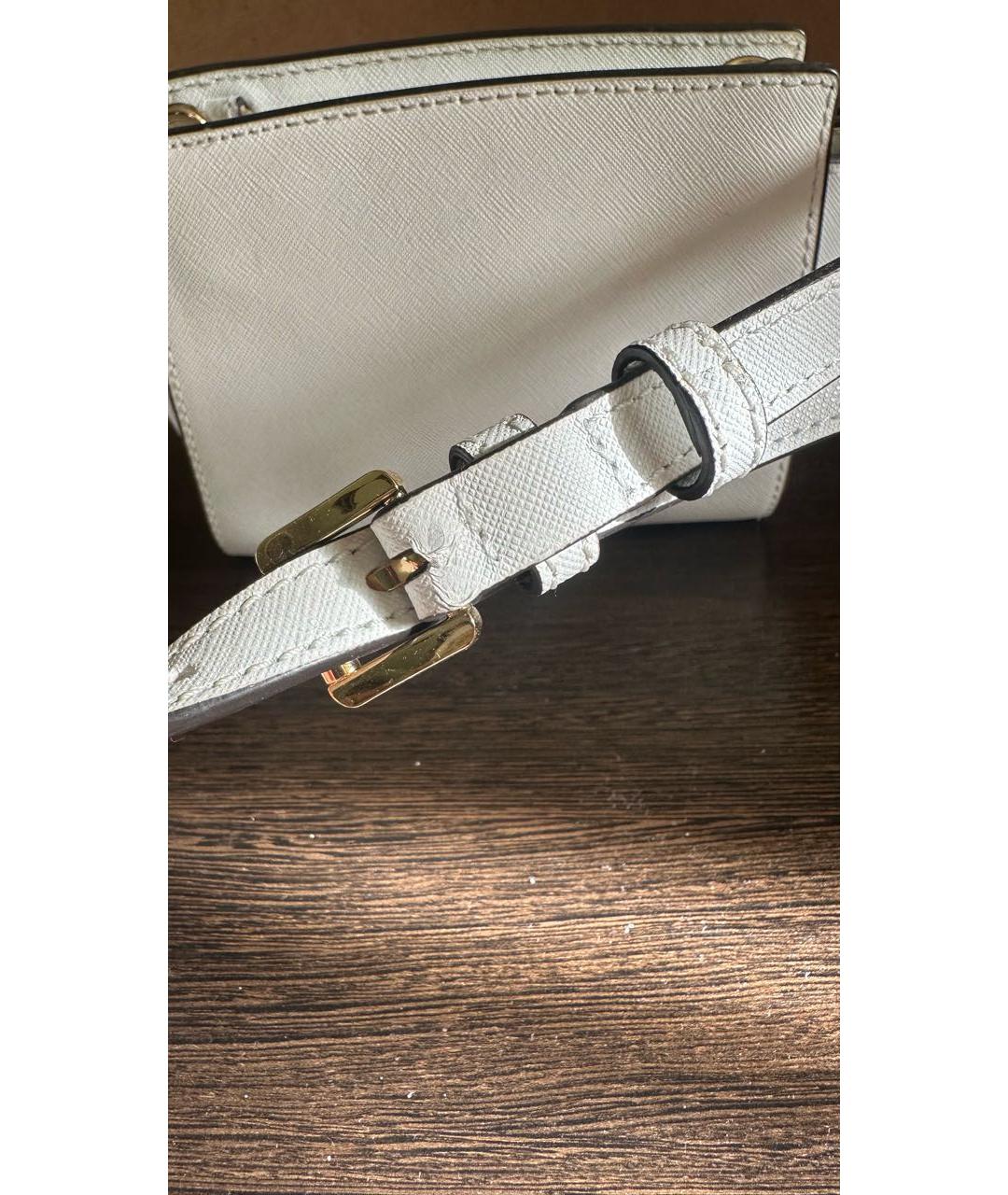 MICHAEL KORS Белая сумка через плечо из искусственной кожи, фото 6