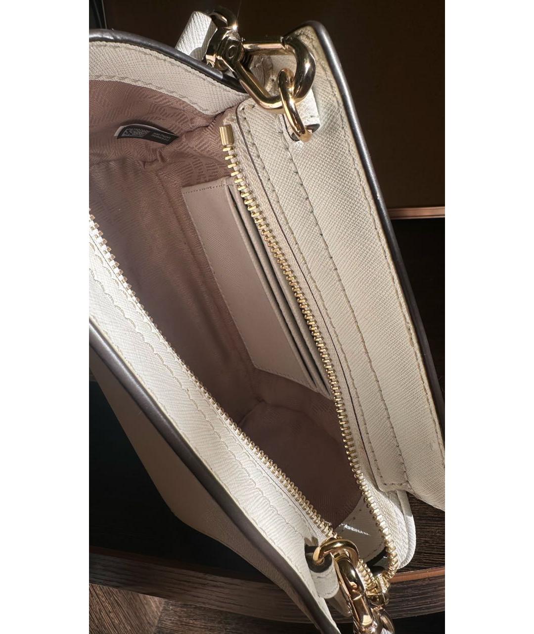 MICHAEL KORS Белая сумка через плечо из искусственной кожи, фото 4