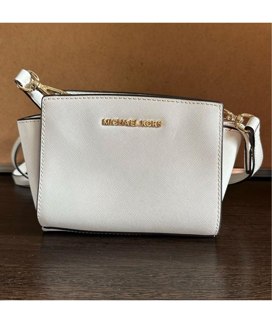 MICHAEL KORS Белая сумка через плечо из искусственной кожи, фото 7