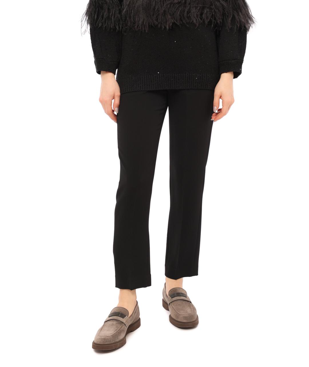 BRUNELLO CUCINELLI Черные шелковые брюки узкие, фото 3