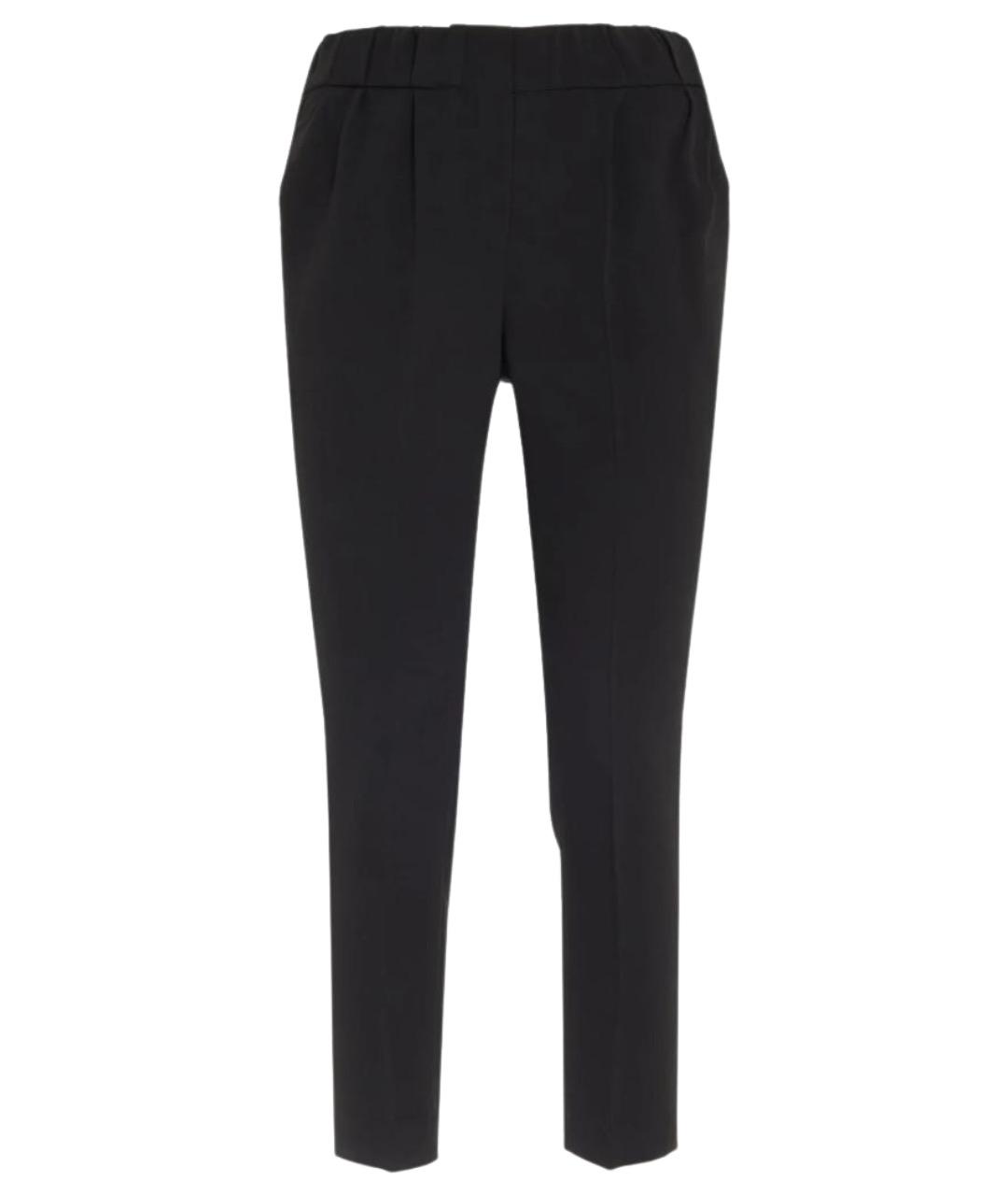 BRUNELLO CUCINELLI Черные шелковые брюки узкие, фото 1