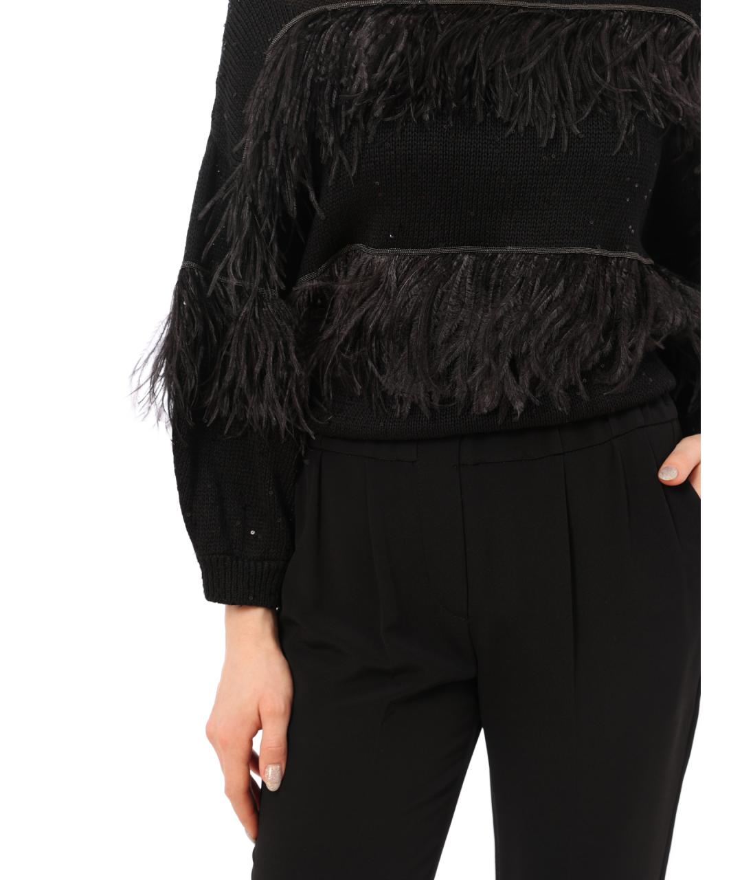 BRUNELLO CUCINELLI Черные шелковые брюки узкие, фото 6