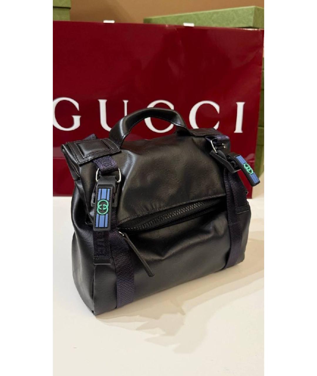 GUCCI Черная кожаная сумка на плечо, фото 3