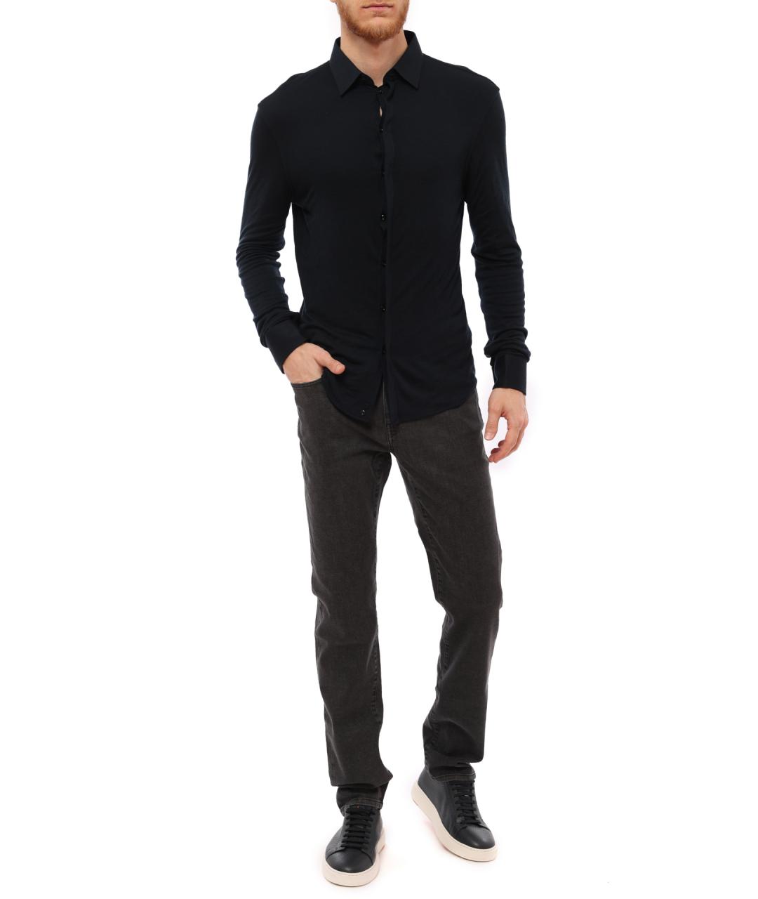 EMPORIO ARMANI Темно-синяя классическая рубашка, фото 2