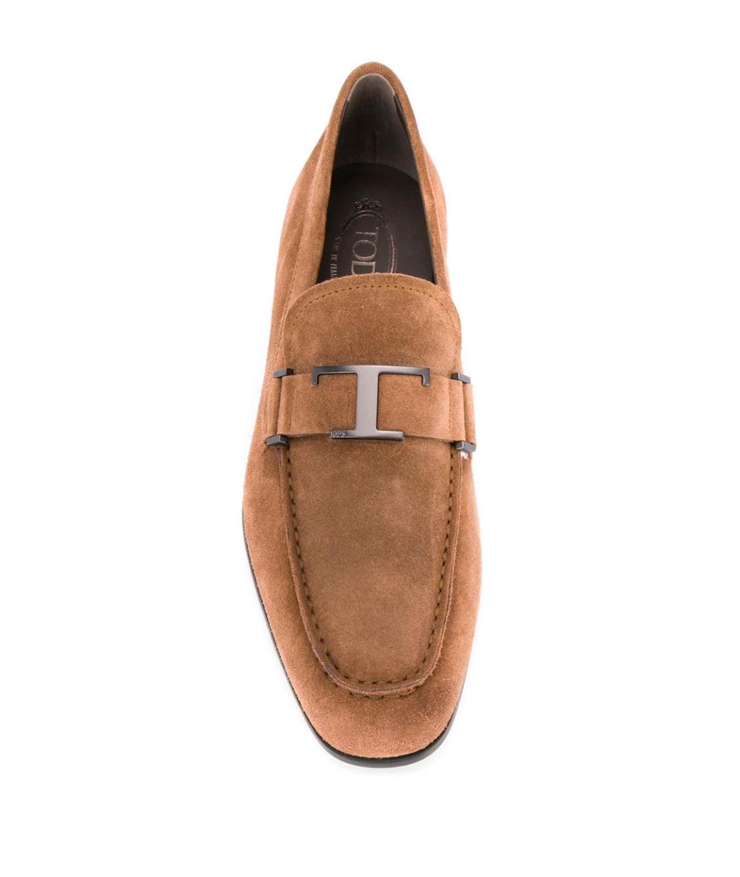 TOD'S Коричневые замшевые лоферы, фото 4