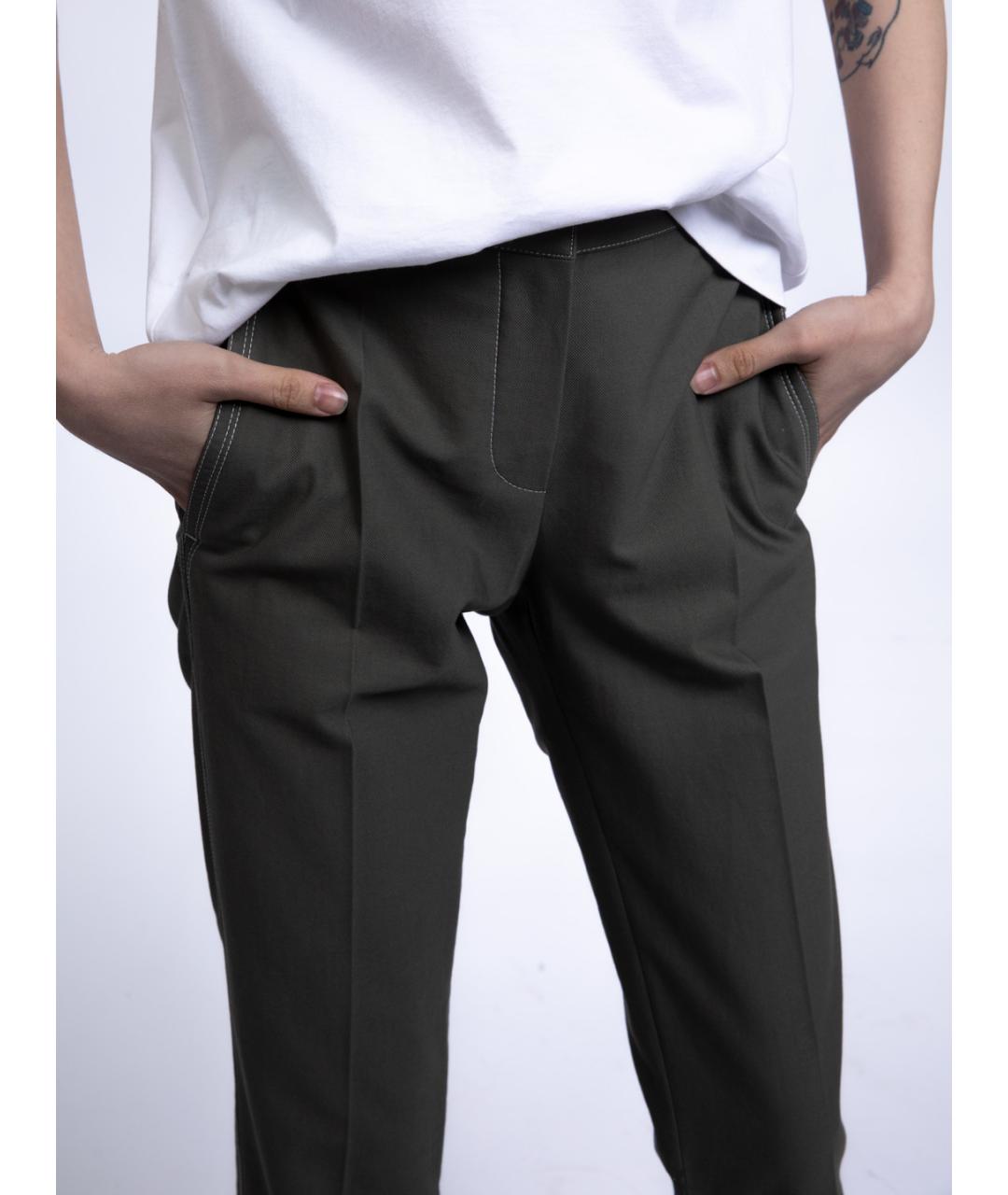 BRUNELLO CUCINELLI Хаки прямые брюки, фото 3