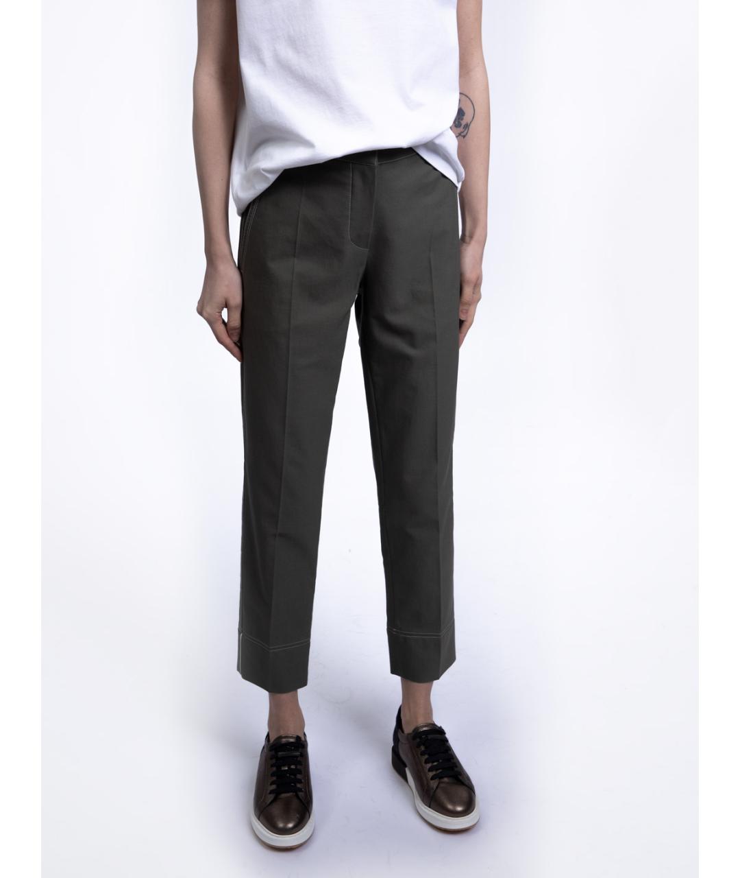 BRUNELLO CUCINELLI Хаки прямые брюки, фото 4