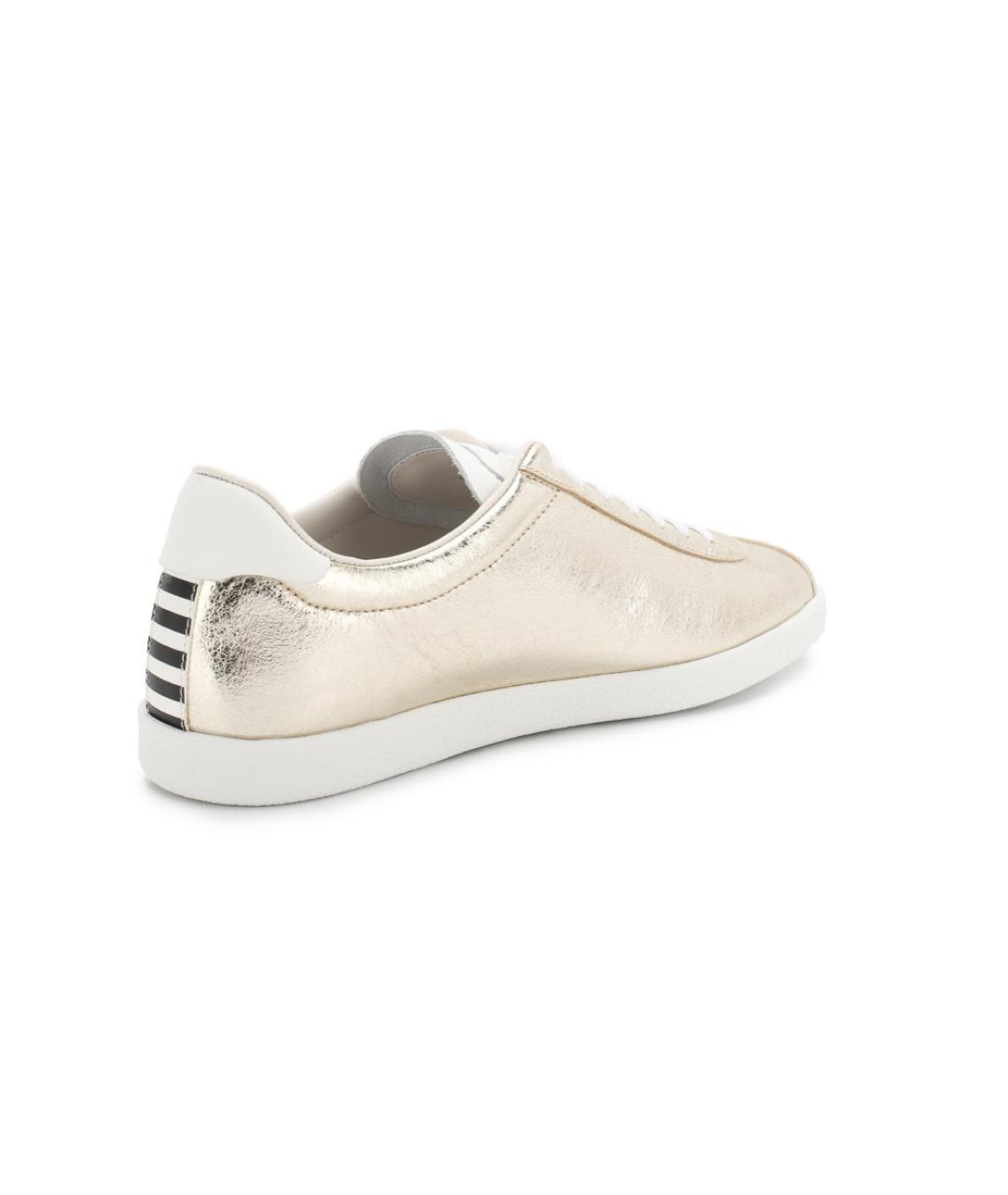 AQUAZZURA Золотые кожаные кеды, фото 5