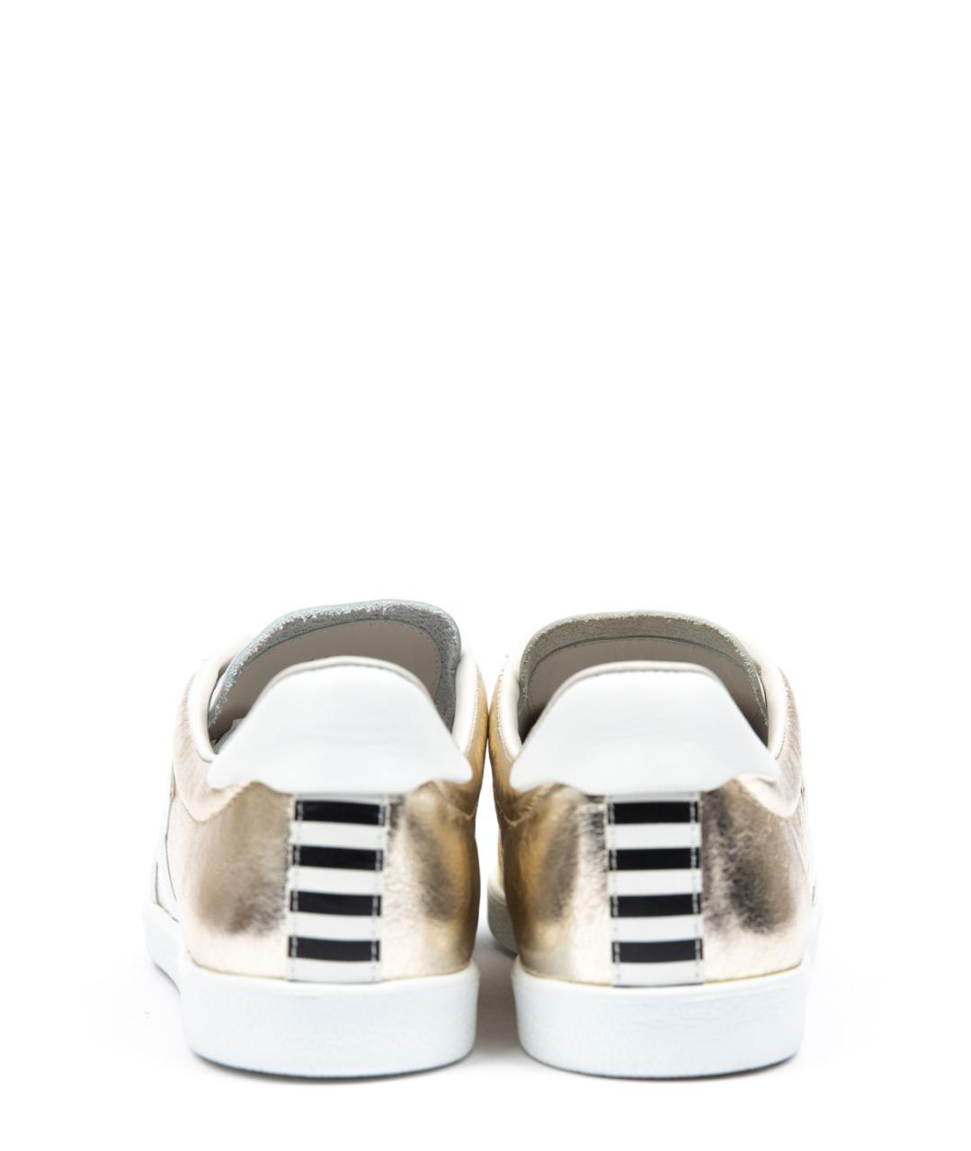 AQUAZZURA Золотые кожаные кеды, фото 3