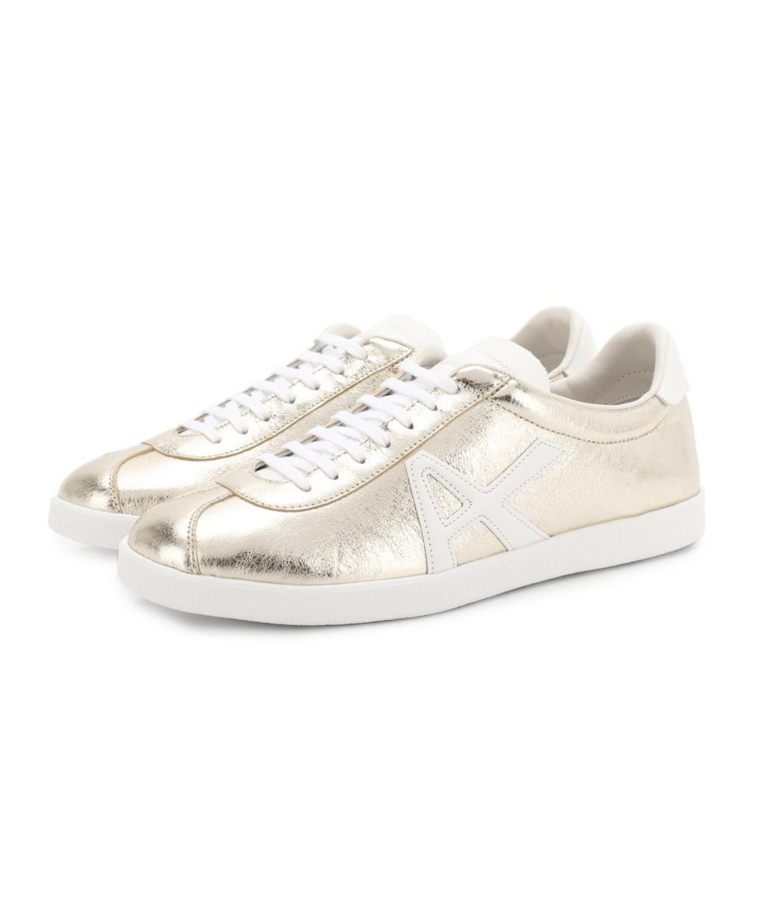 AQUAZZURA Золотые кожаные кеды, фото 4