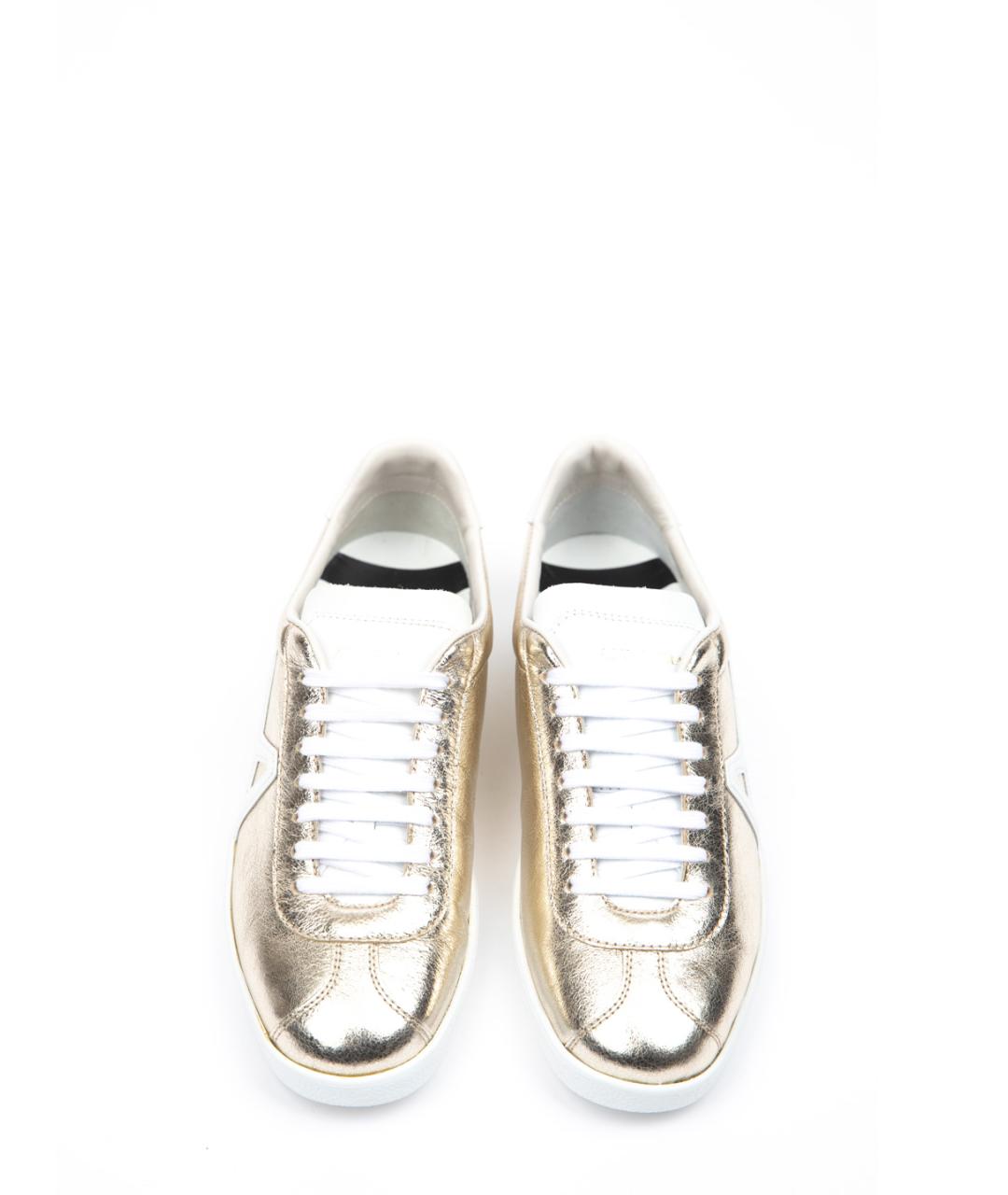AQUAZZURA Золотые кожаные кеды, фото 2