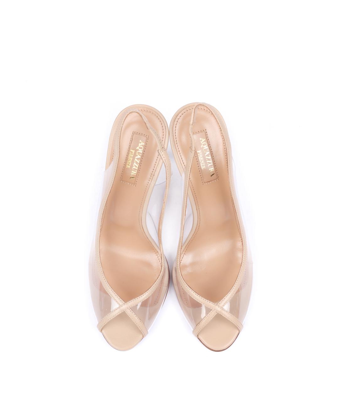 AQUAZZURA Бежевые кожаные туфли, фото 3