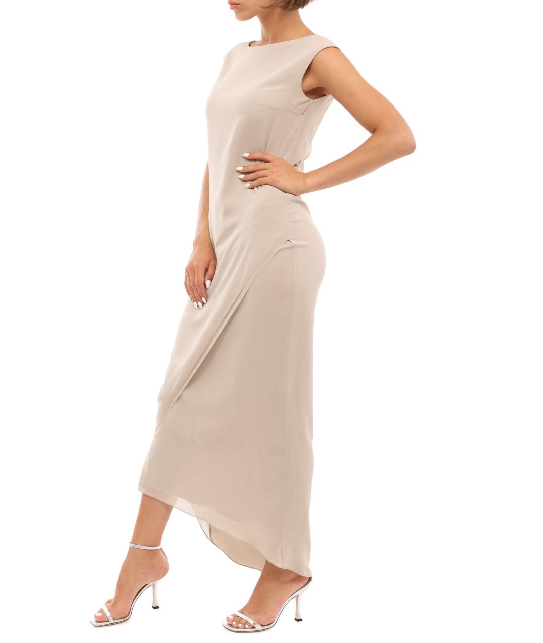 BRUNELLO CUCINELLI Бежевое повседневное платье, фото 3