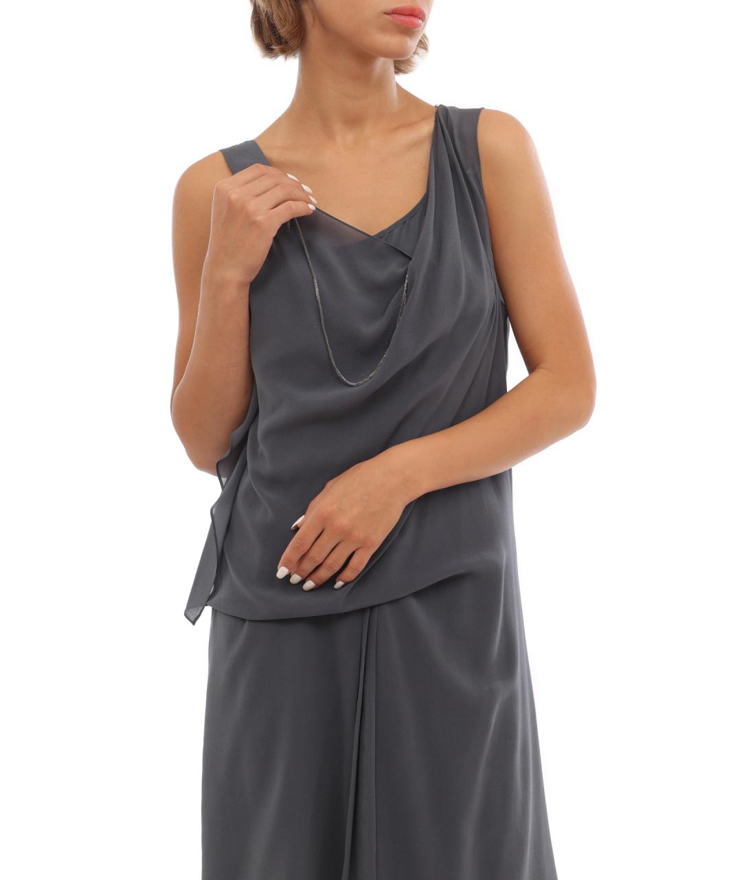 BRUNELLO CUCINELLI Серое повседневное платье, фото 2