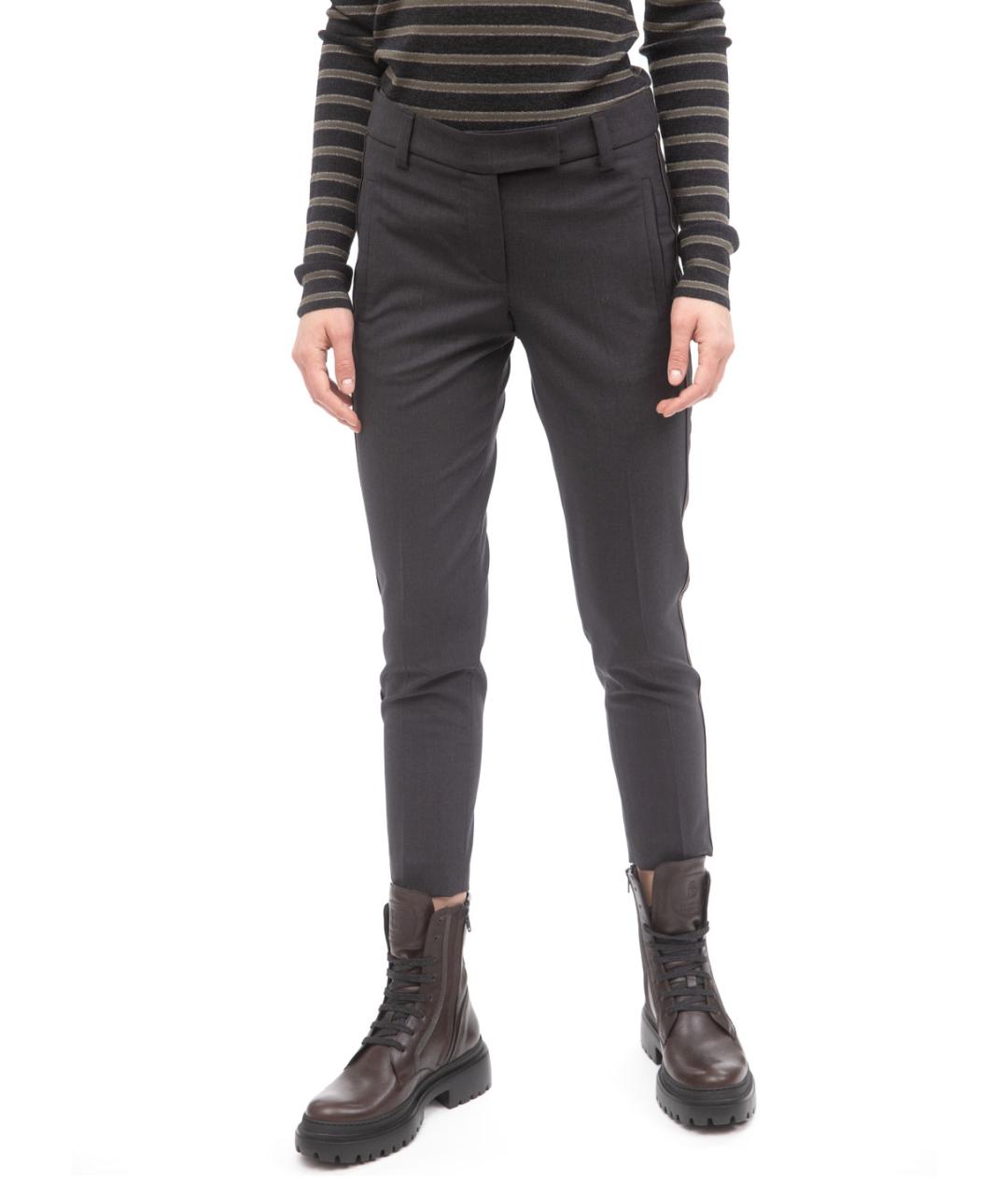 BRUNELLO CUCINELLI Серые прямые брюки, фото 8