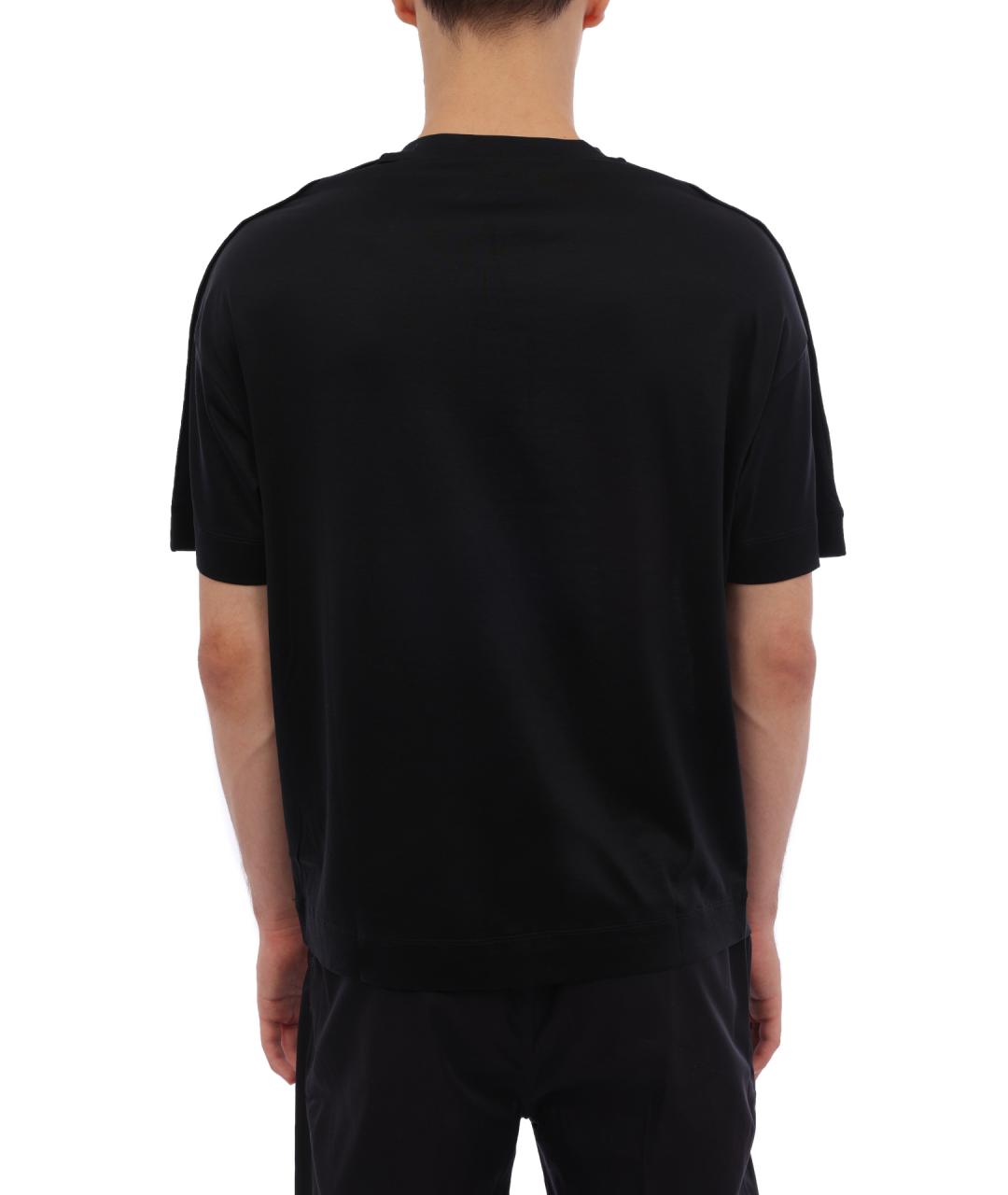 EMPORIO ARMANI Синяя хлопковая футболка, фото 5