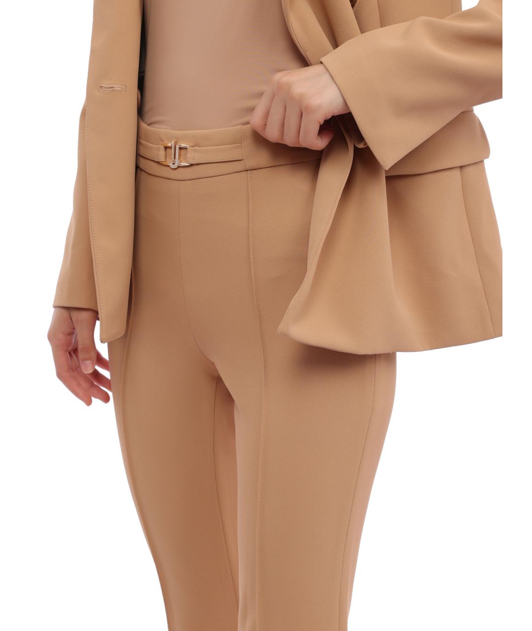 LIU JO Бежевые прямые брюки, фото 5