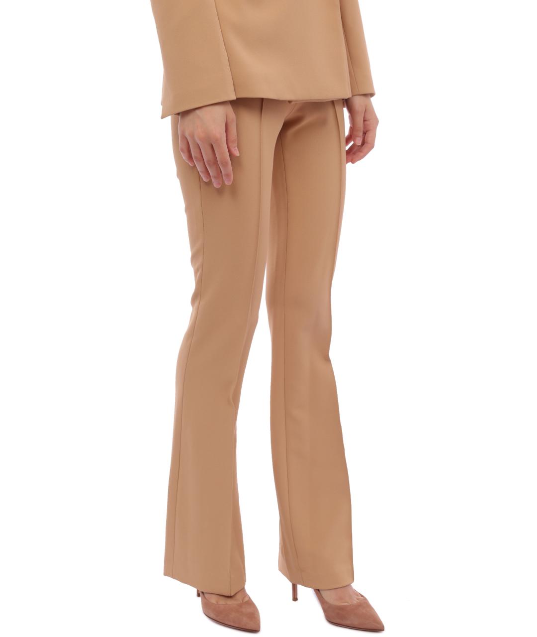 LIU JO Бежевые прямые брюки, фото 3