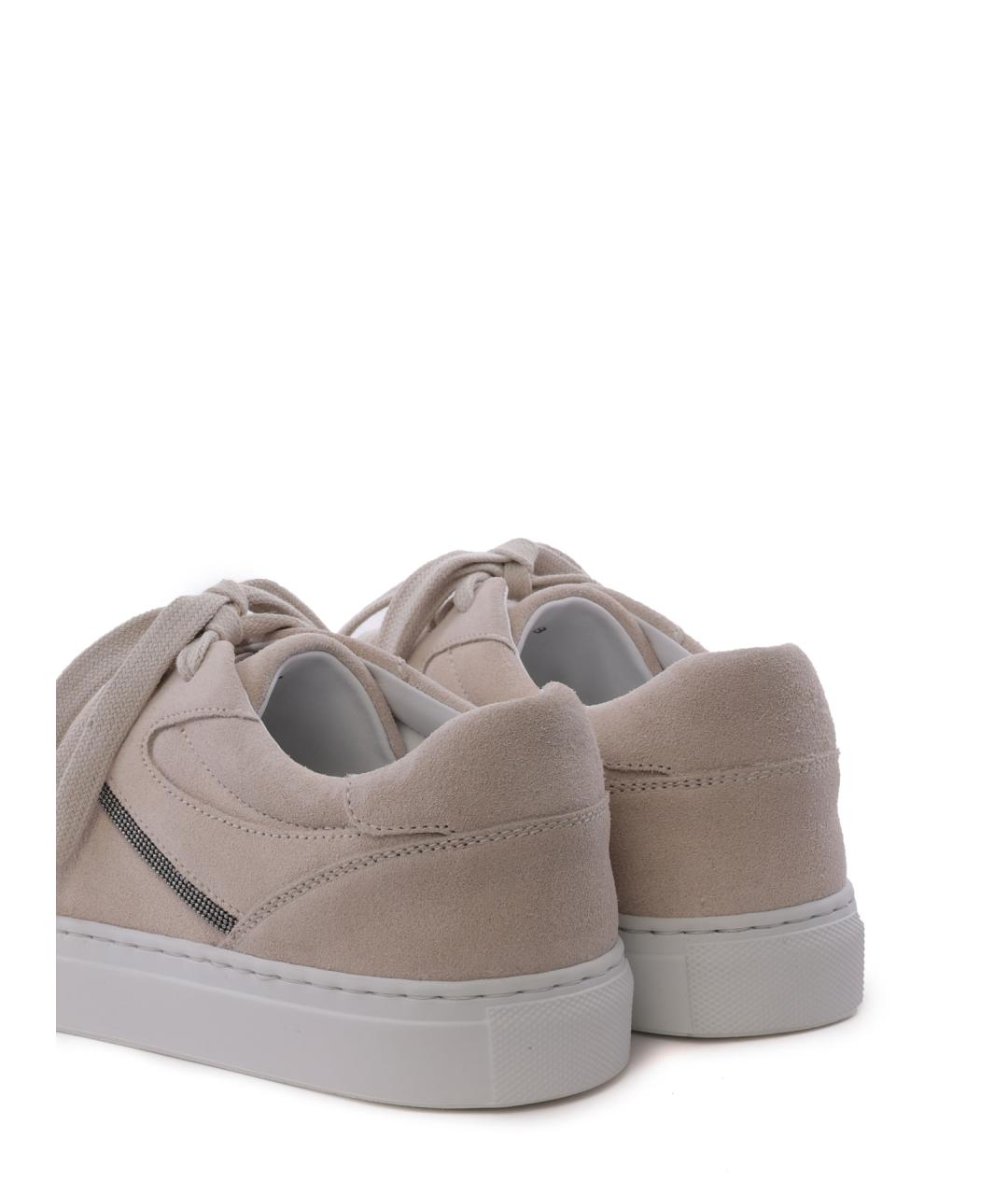 BRUNELLO CUCINELLI Бежевые замшевые кеды, фото 7