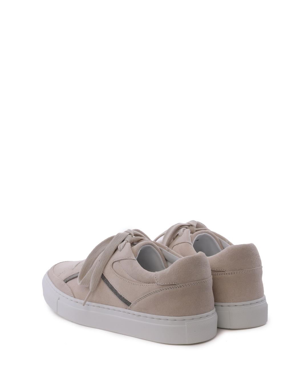 BRUNELLO CUCINELLI Бежевые замшевые кеды, фото 3