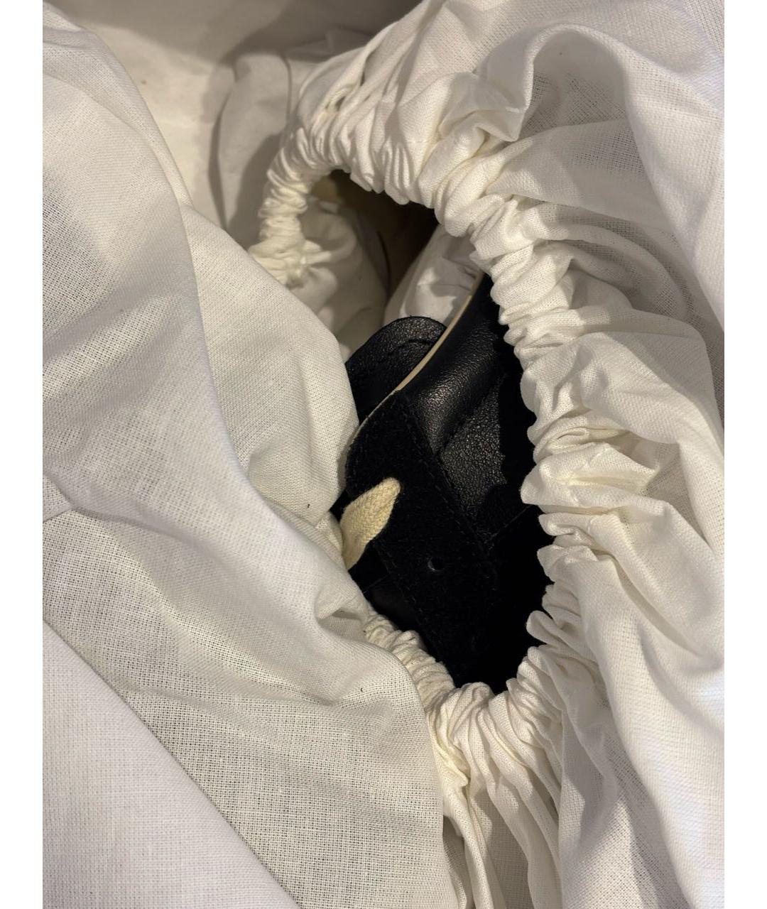 MAISON MARGIELA Черные кожаные низкие кроссовки / кеды, фото 6