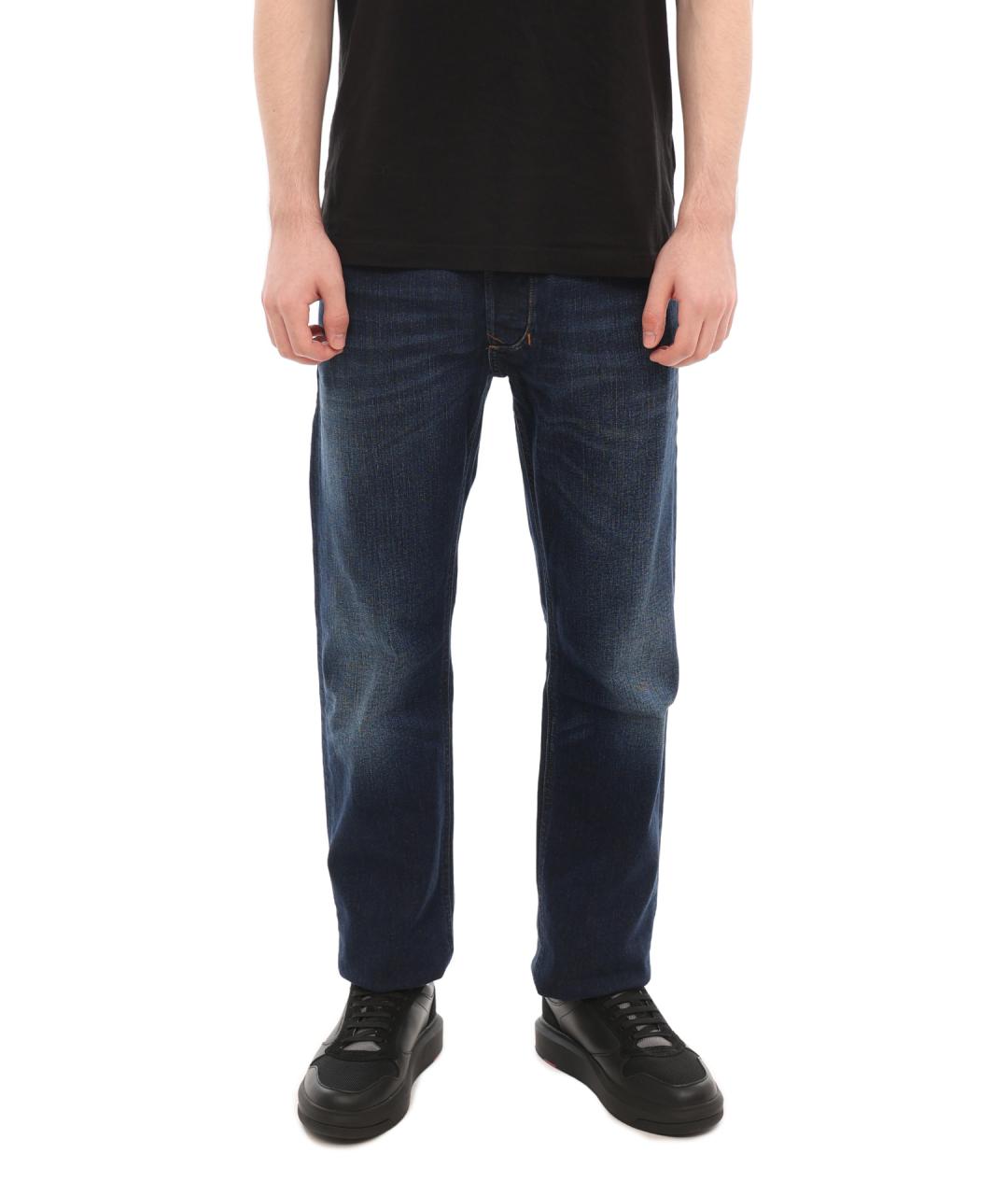 DIESEL Синие хлопковые прямые джинсы, фото 1