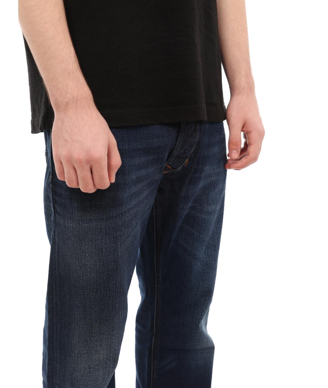 DIESEL Синие хлопковые прямые джинсы, фото 6