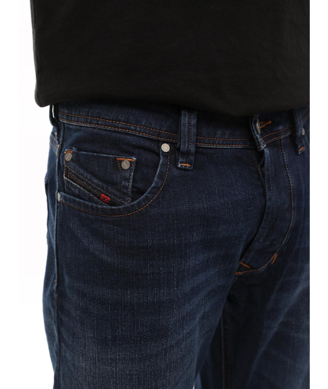 DIESEL Синие хлопковые прямые джинсы, фото 7