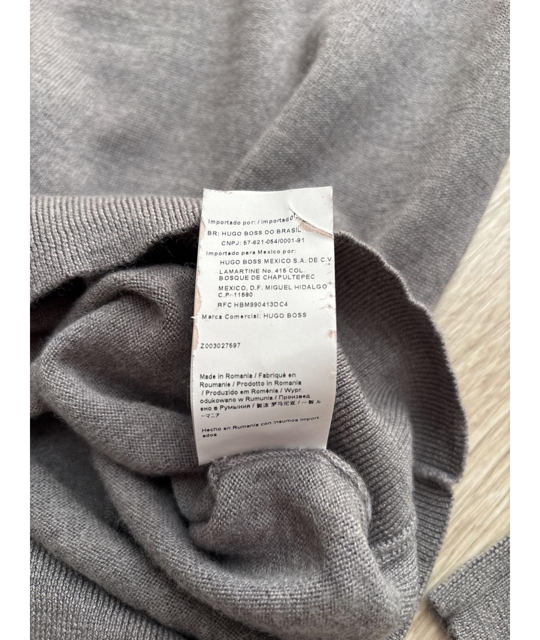 HUGO BOSS Серый шерстяной джемпер / свитер, фото 6