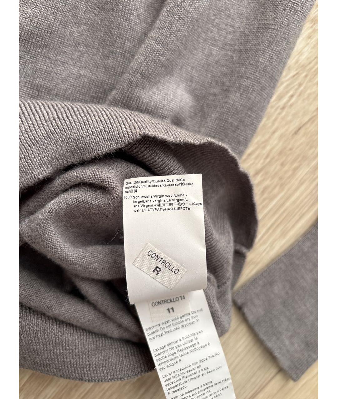 HUGO BOSS Серый шерстяной джемпер / свитер, фото 5