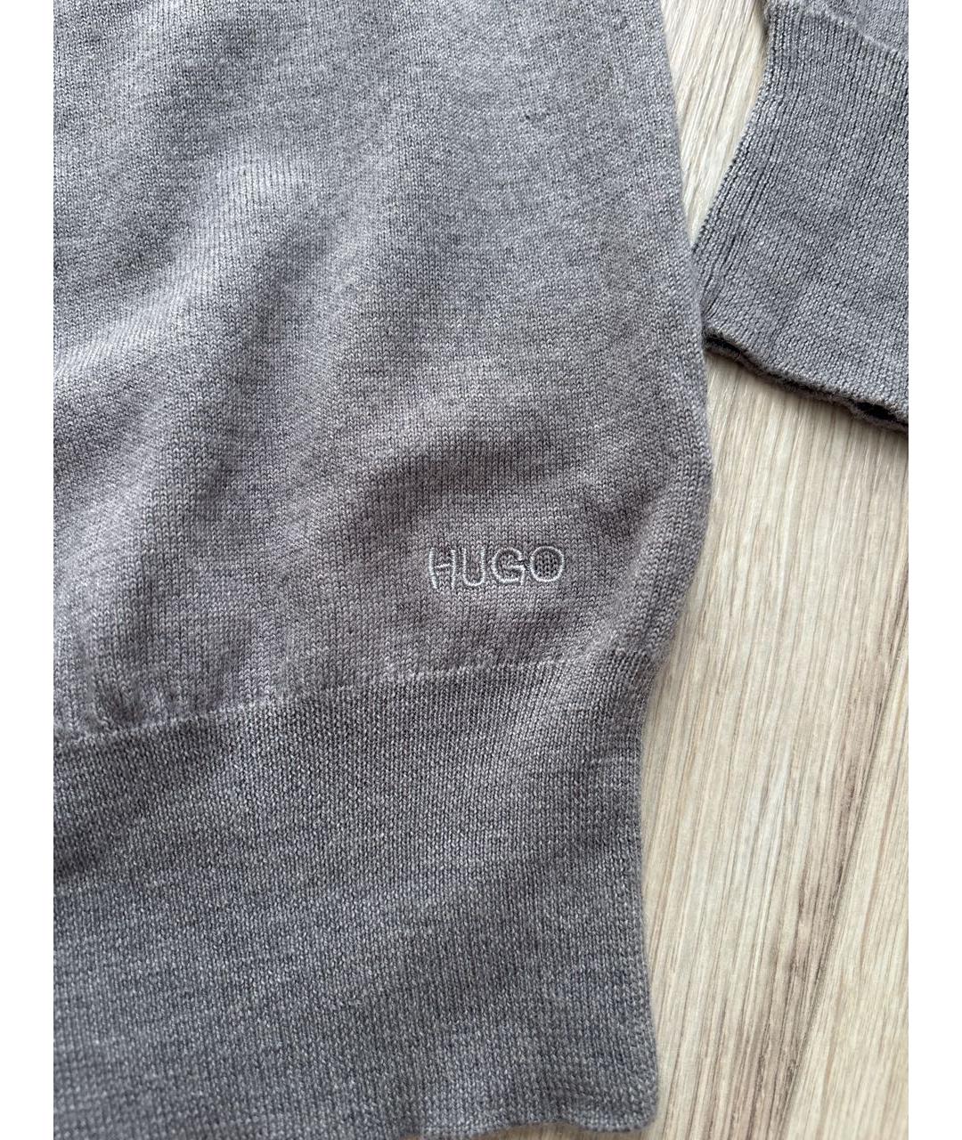 HUGO BOSS Серый шерстяной джемпер / свитер, фото 3