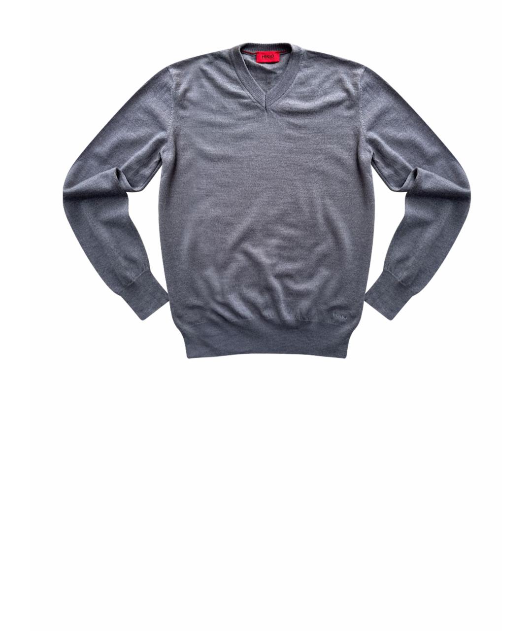 HUGO BOSS Серый шерстяной джемпер / свитер, фото 1