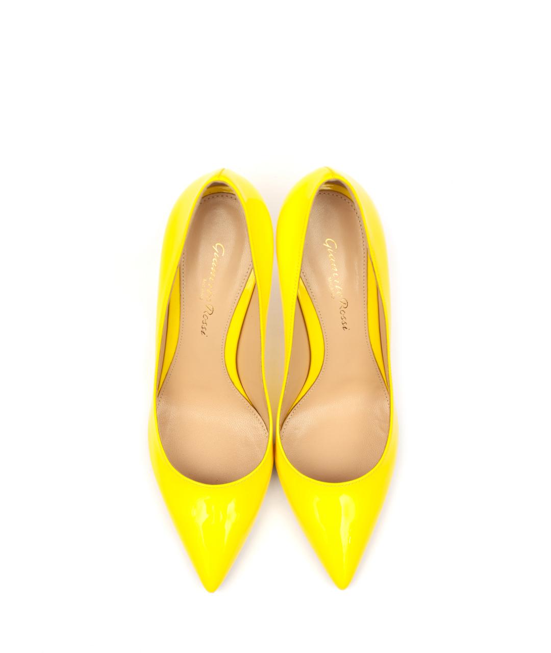 GIANVITO ROSSI Желтые кожаные туфли, фото 4