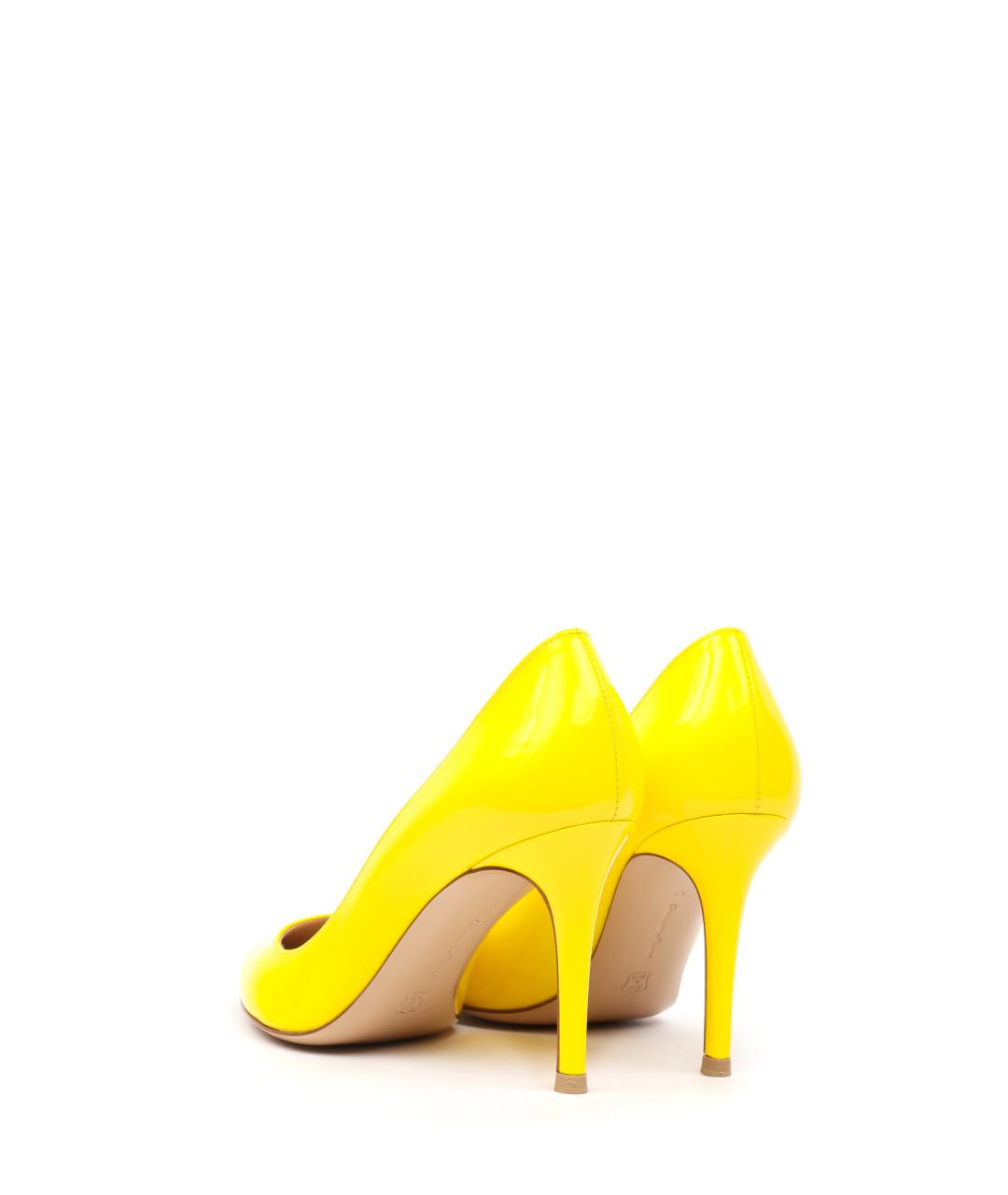 GIANVITO ROSSI Желтые кожаные туфли, фото 3
